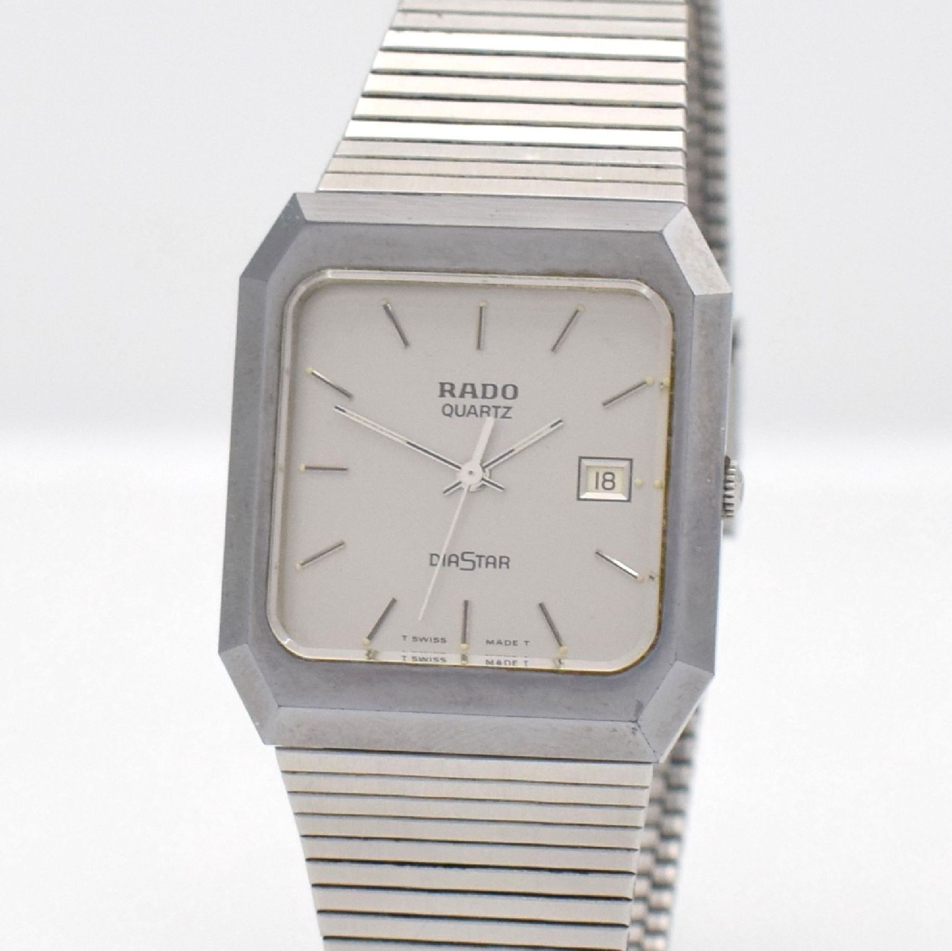 RADO Diastar Armbanduhr in Stahl/Stahlband, Schweiz um 1980, quarz, gedr. Stahlgeh. m. kratz- - Bild 4 aus 7