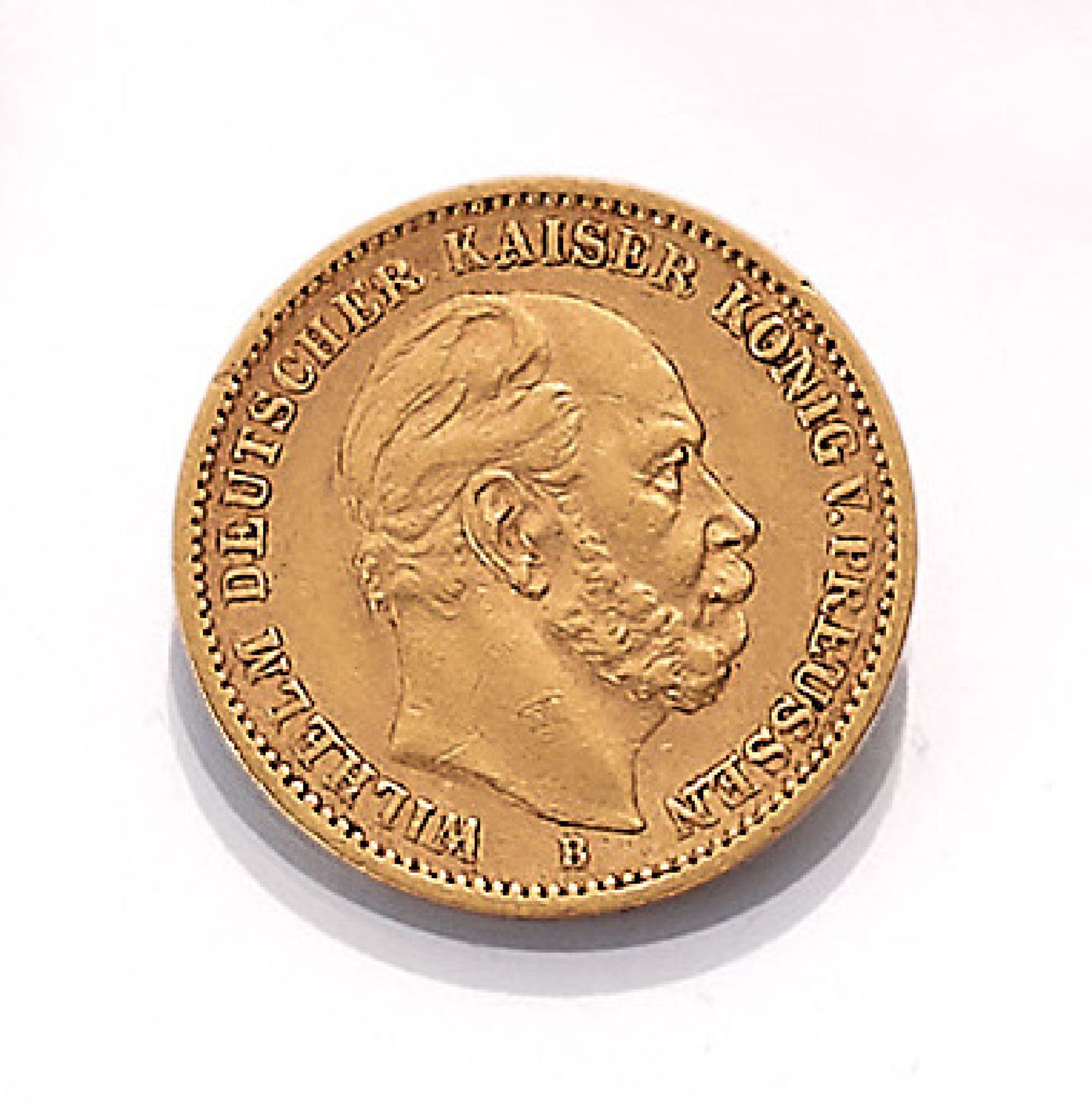 Goldmünze, 20 Mark, Deutsches Reich, 1873, Wilhelm Deutscher Kaiser König von Preussen, Prägemarke