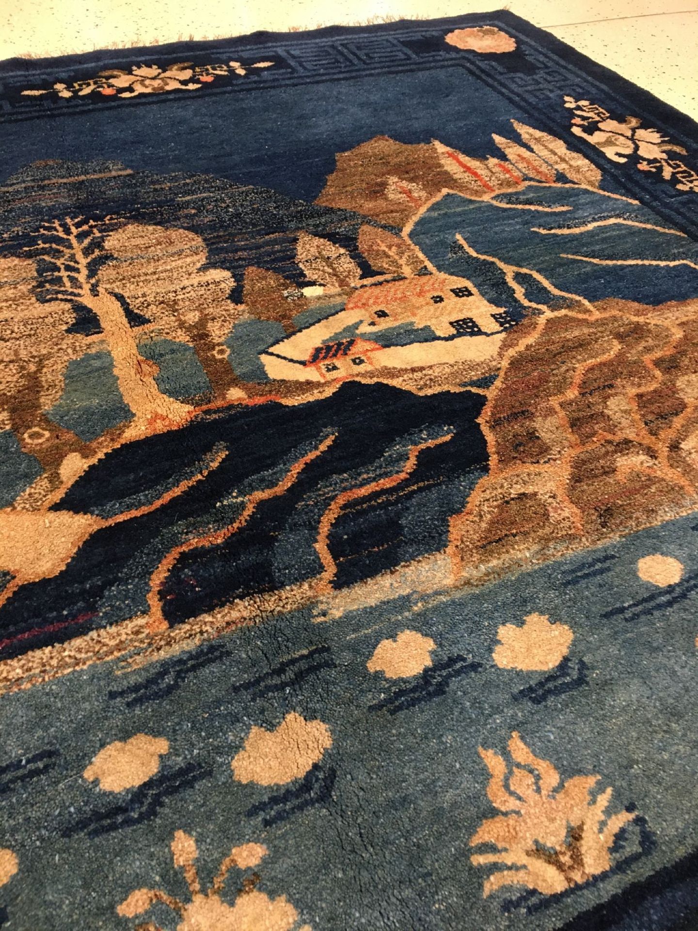 Seltener Pao Tao "Bildteppich" antik, Nordostchina, um 1900, Wolle geknüpft auf Baumwolle. - Bild 4 aus 9