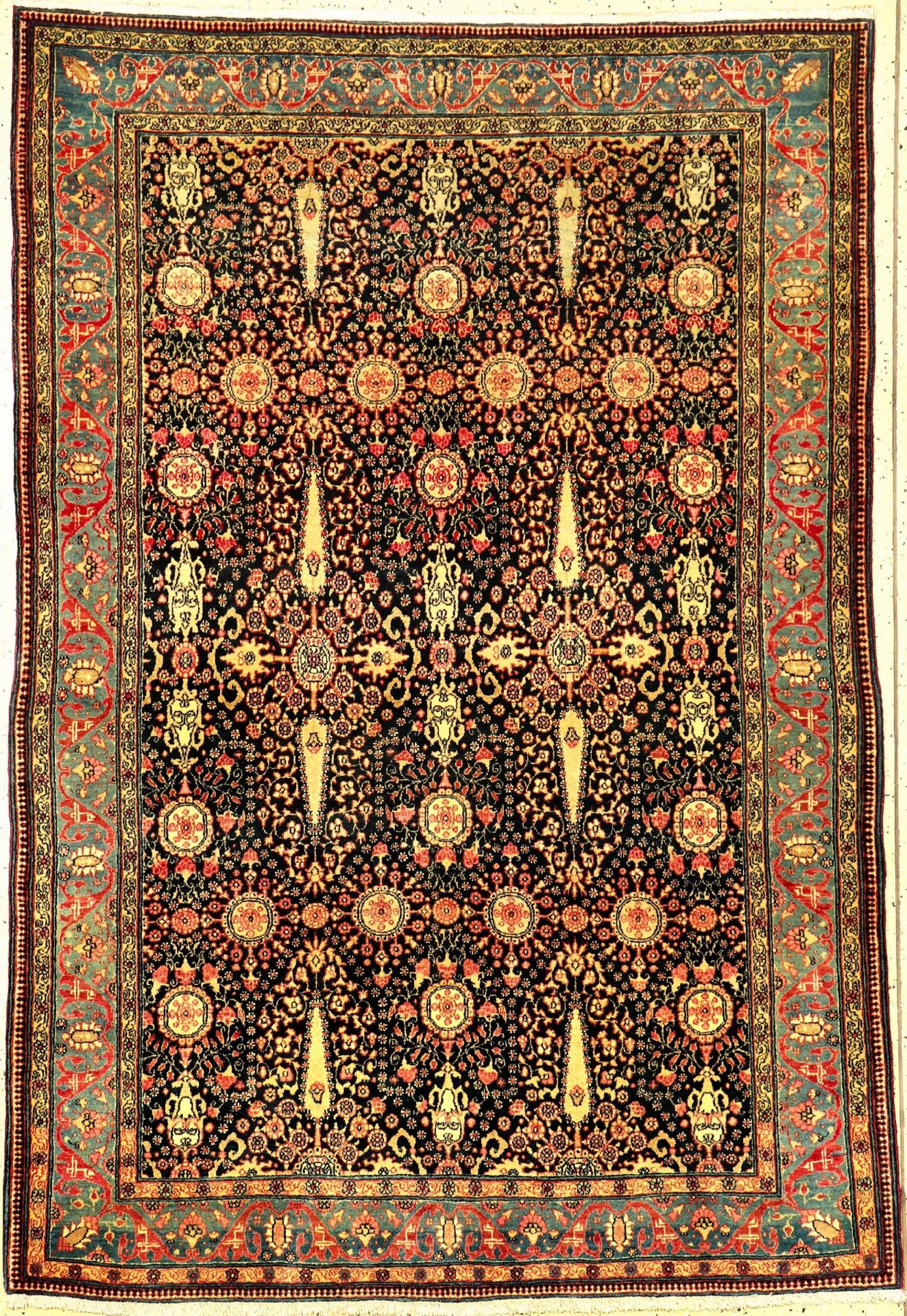 Feiner Teheran antik (Zypressen), Zentralpersien, um 1900, Korkwolle geknüpft auf Baumwolle. Fein