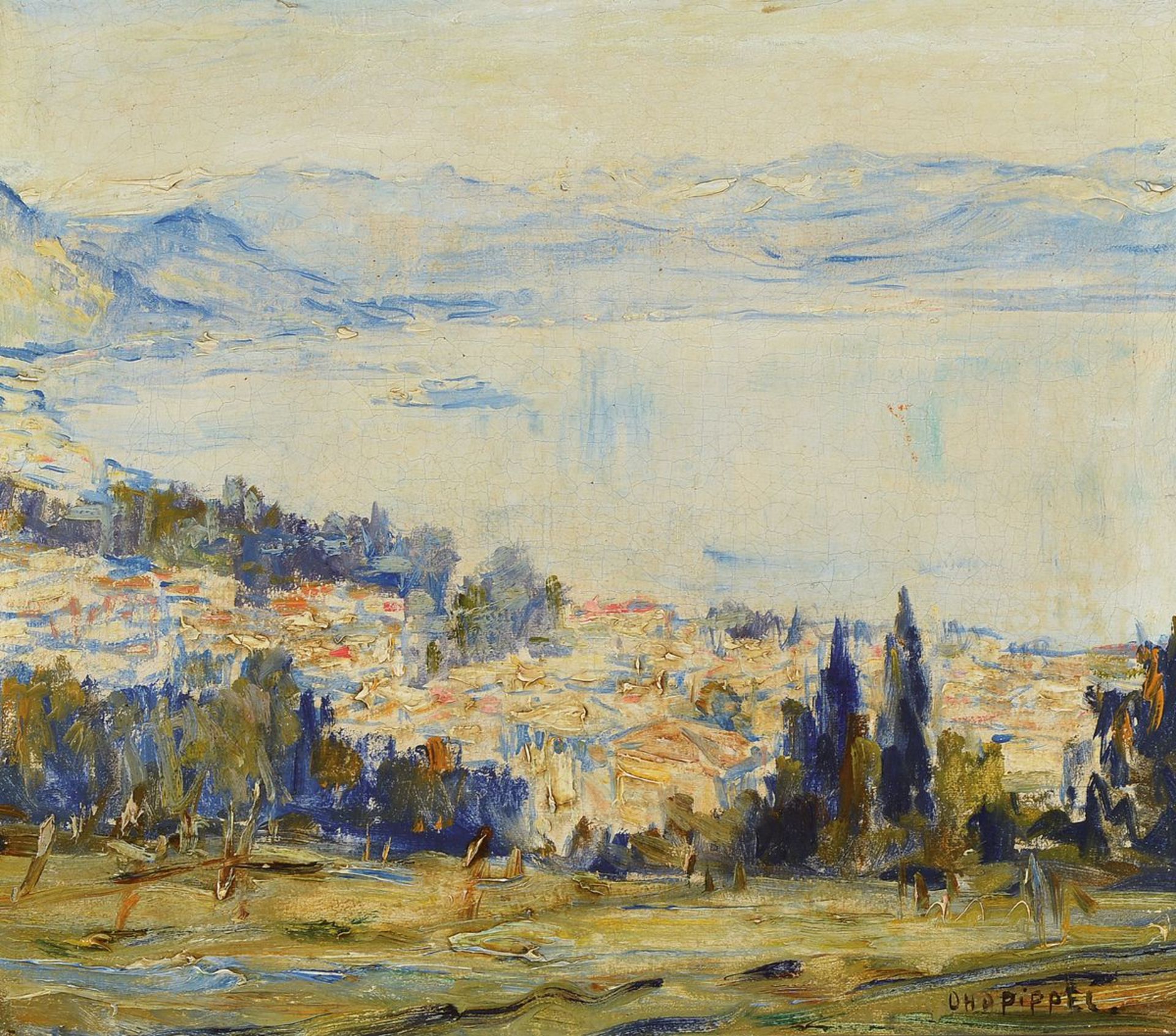 Otto Pippel, 1878 Lodz - 1960 München, Stresa am Lago Maggiore, sommerliche Ansicht auf den See,