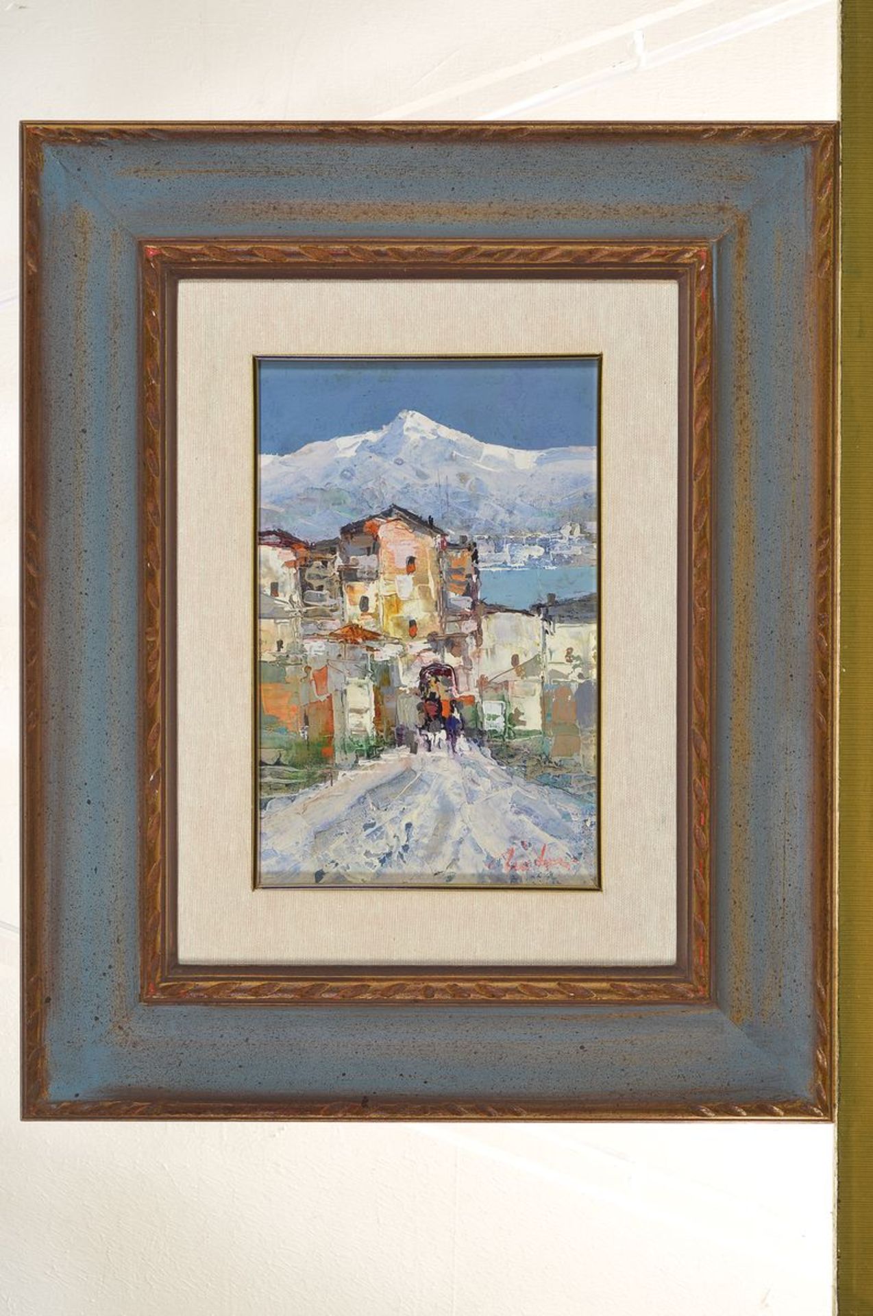 Bruno Tintori, 1917 Livorno-1991, Straße ins Bergdorf, Öl/Holz, rechts unten signiert, ca. - Bild 3 aus 3