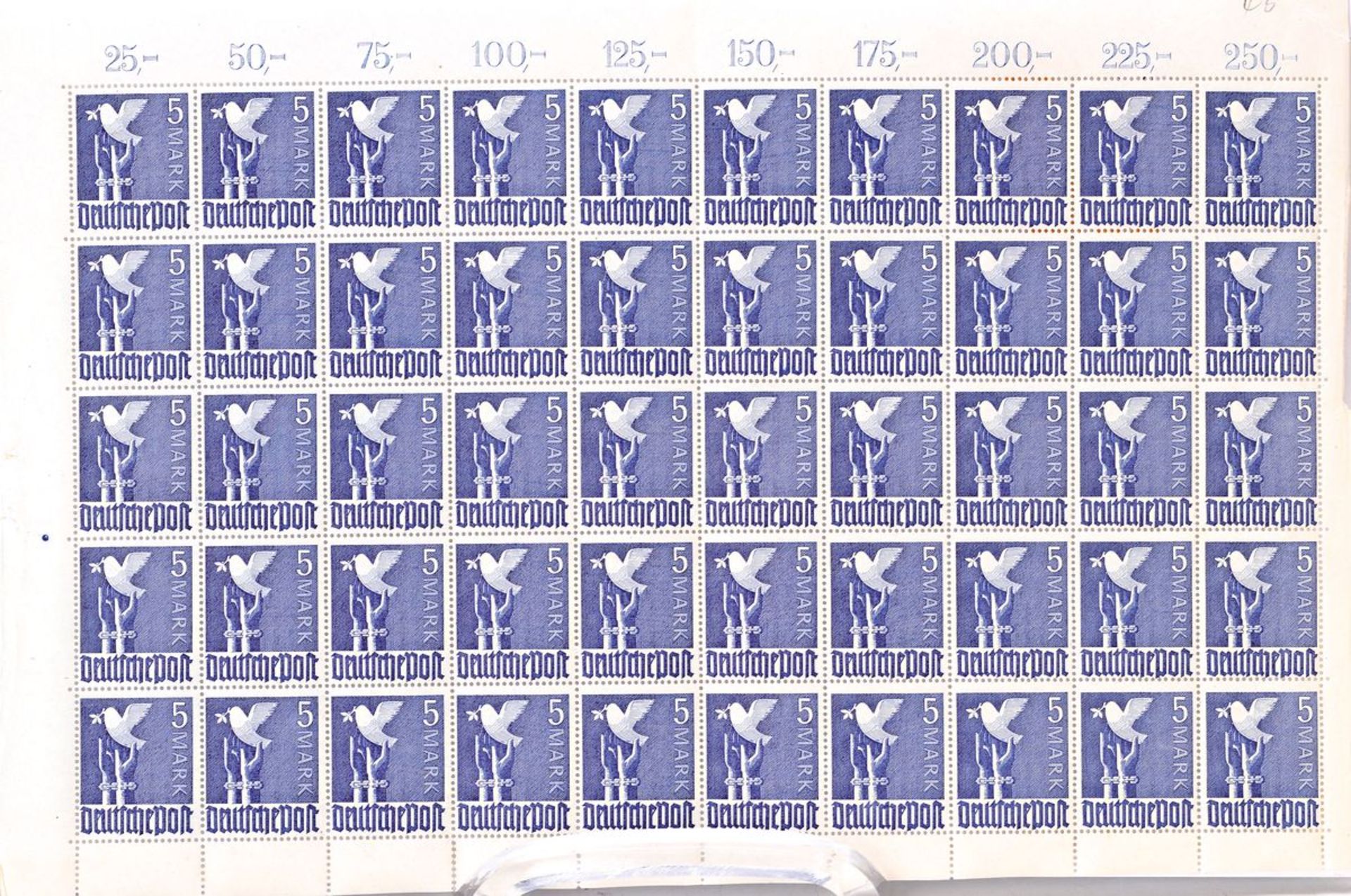 Briefmarken, Bogen Baden, Conradin Kreuzer, Bogen Nr. A No. 000636 gedruckt am 20.8.1949, selten, - Bild 2 aus 2