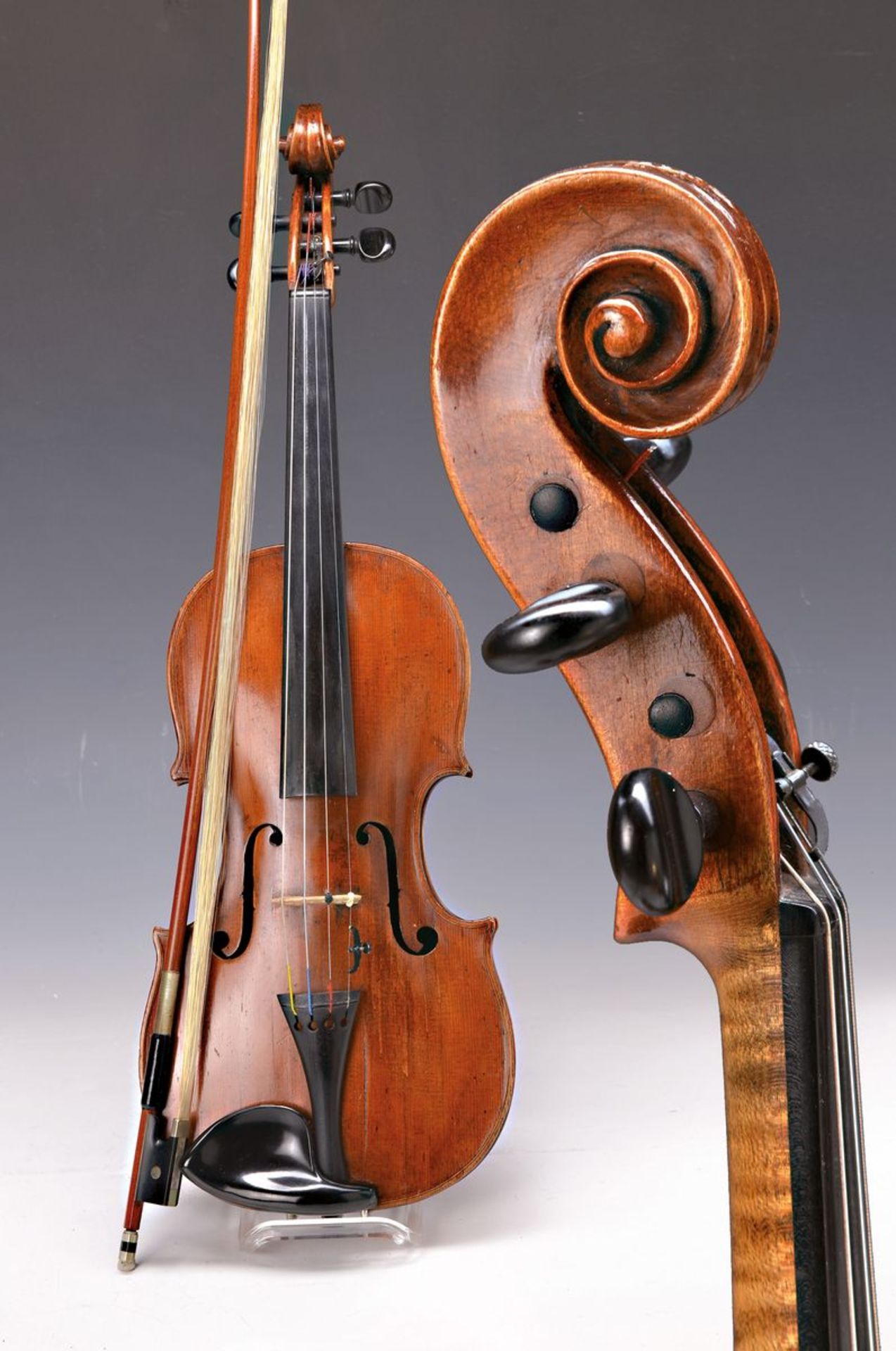 Deutsche Geige aus dem 18. Jh., Johann Gottfried Doerffels, Violinenmacher in Sachsenberg, um