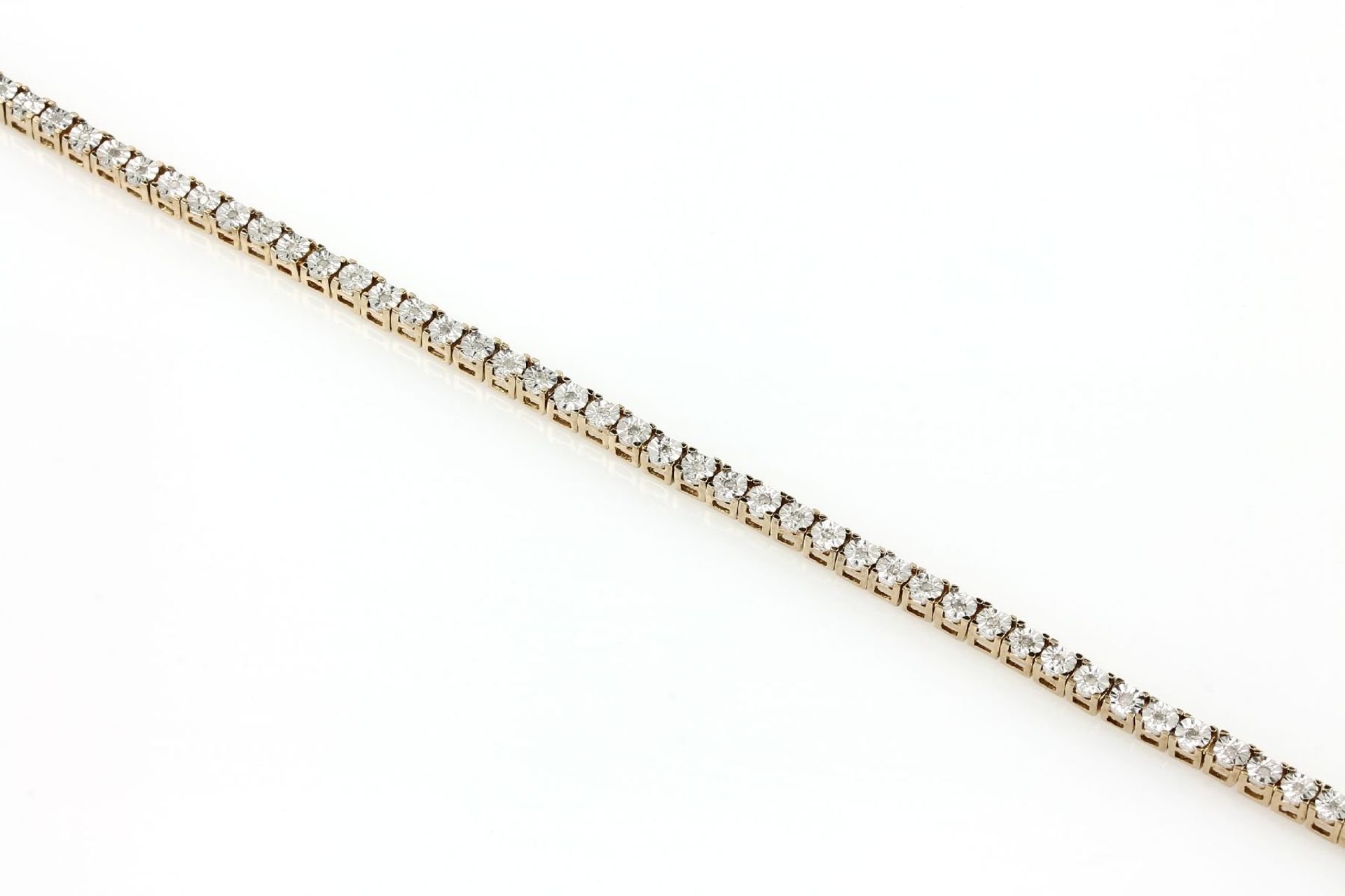 Silber Armband mit Diamanten, 925er Silber teilverg., Diamanten zus. ca. 0.50 ct Weiß/p, L. ca. 20