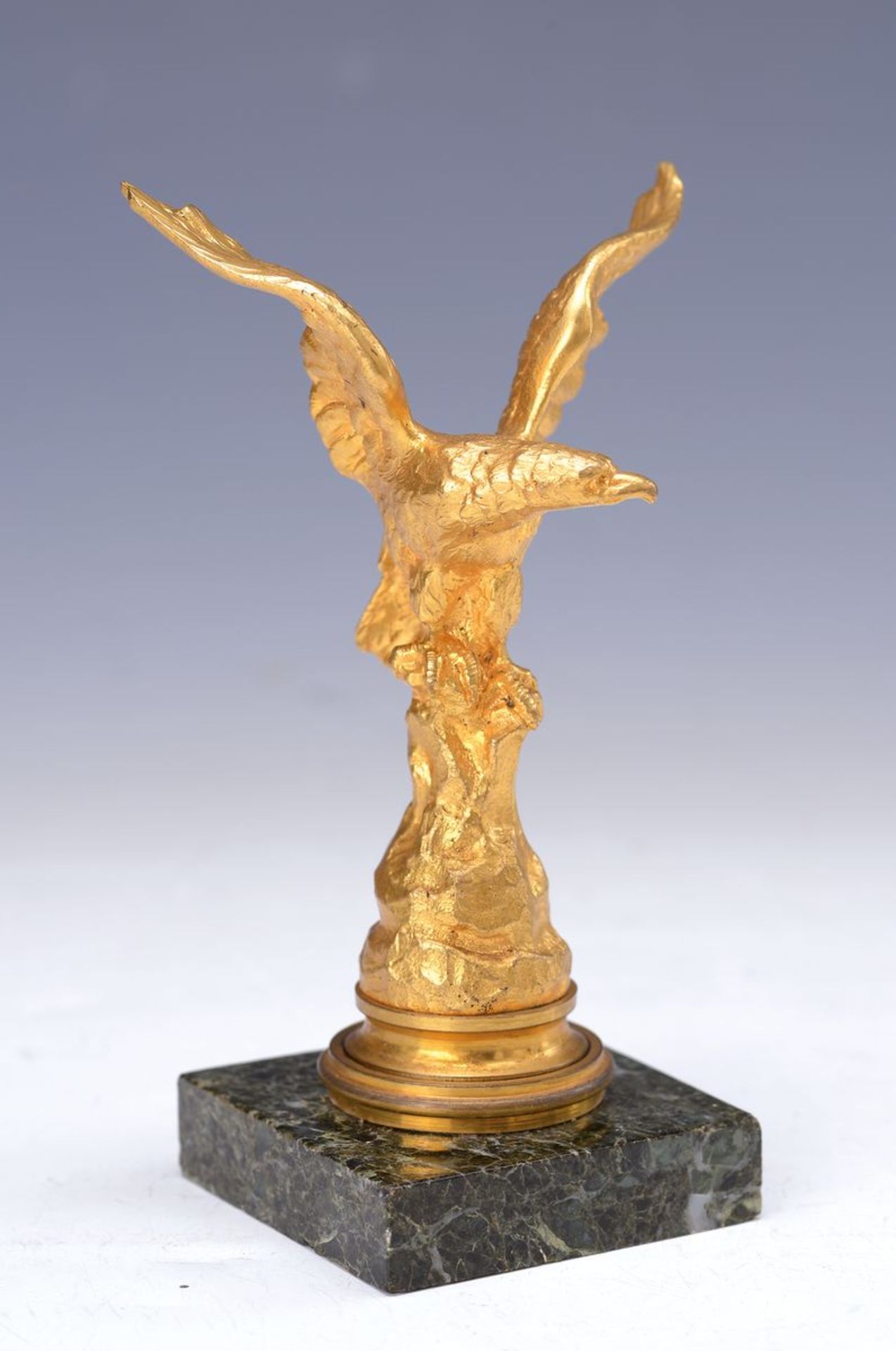 Petschaft, deutsch, um 1900-10, Bronze/ Gelbguss, Figur in Form eines aufsteigenden Adlers,