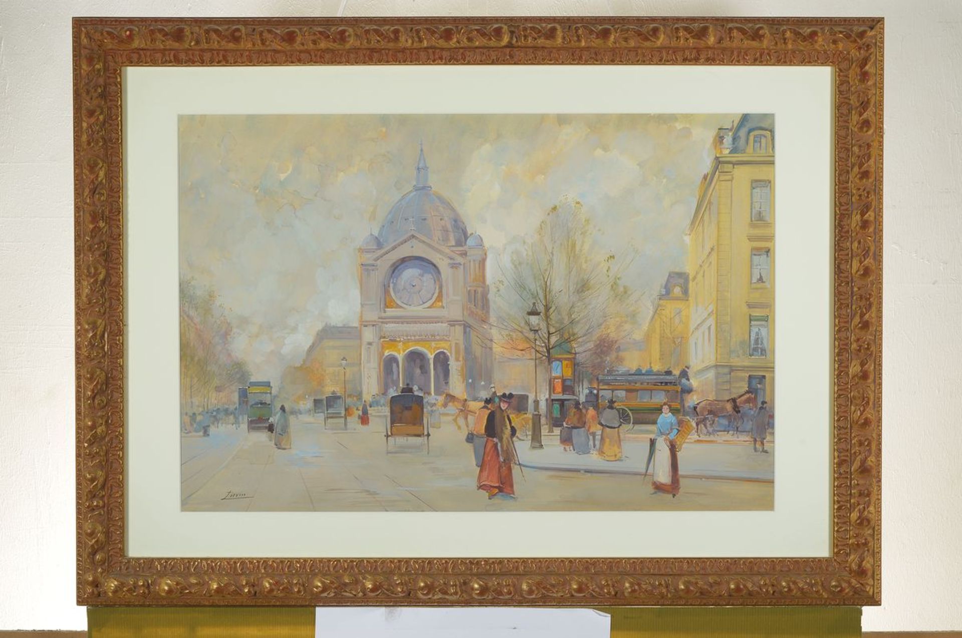 Jacques Lievin, eigentl. Eugene Galien-Laloue, 1854-1941, Straßenszene aus Paris, Aquarell auf - Image 3 of 3