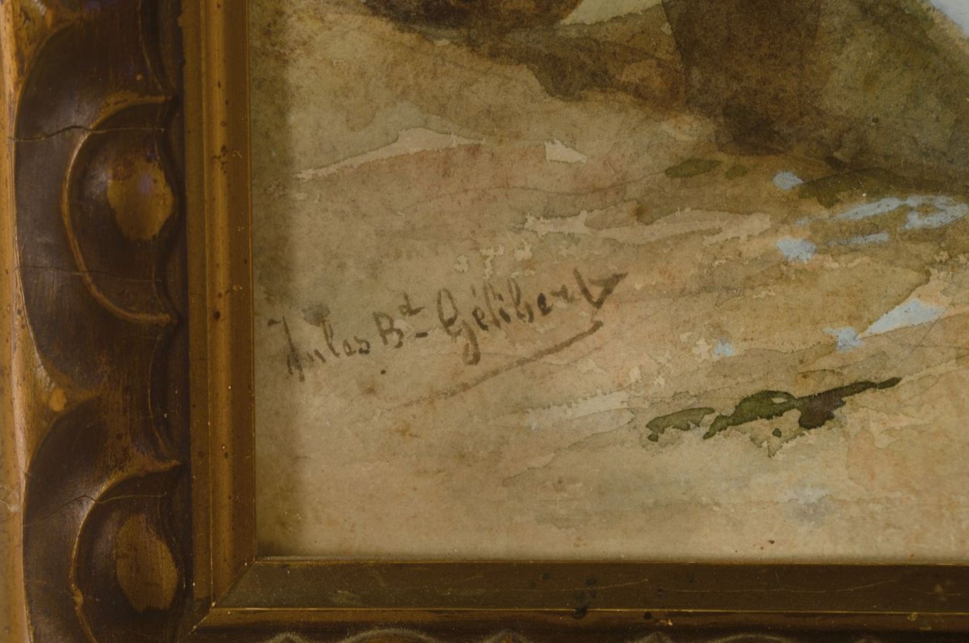 Jules Bertrand Gélibert, 1834-1916, Gamsjagd, Aquarell auf Papier, links unten signiert, ca. - Image 2 of 3