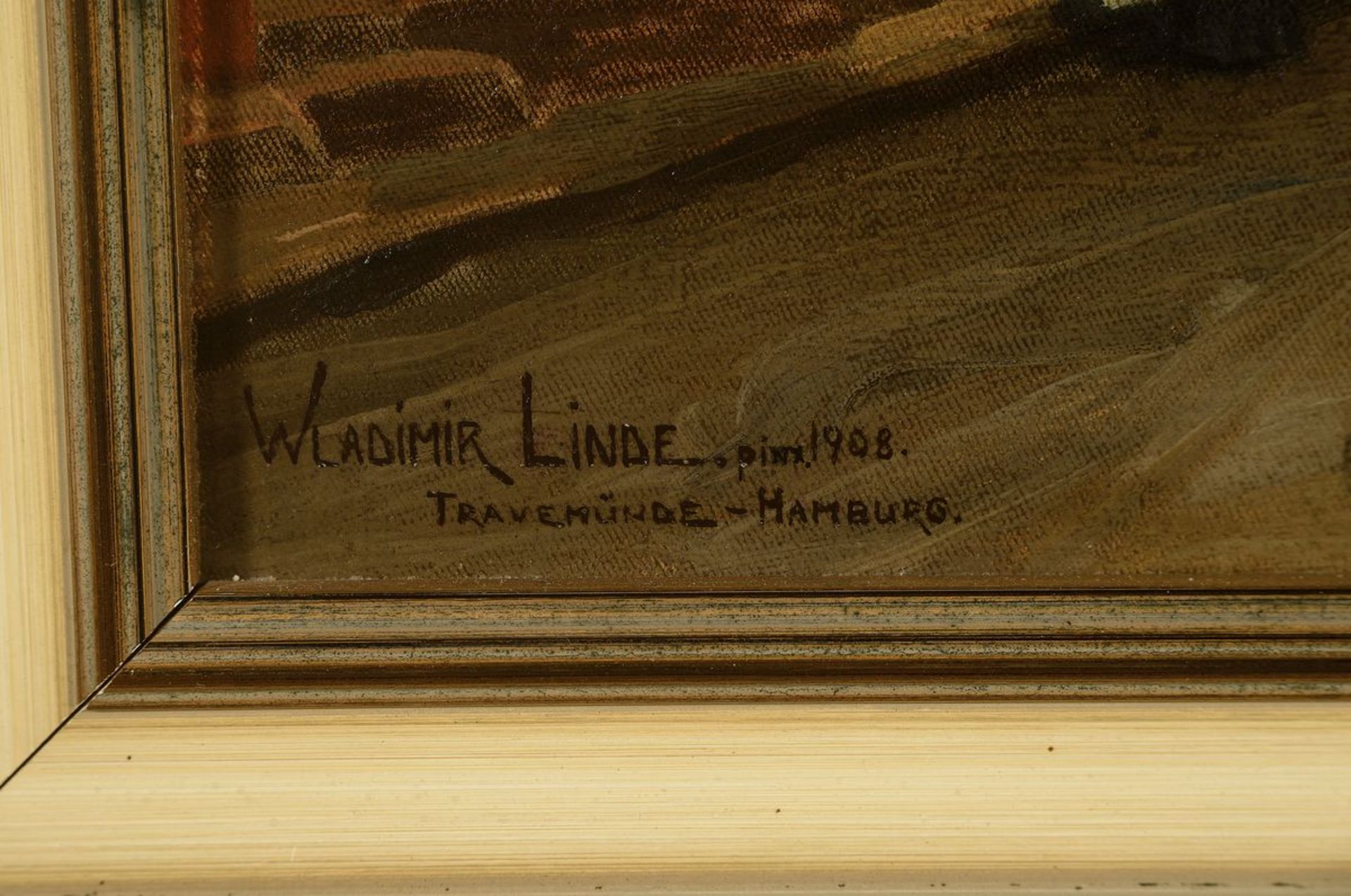 Wladimir Linde, 1862 Riga - 1940, Maler und Restaurator, ab 1900 in Hamburg und München tätig, vor - Bild 2 aus 3