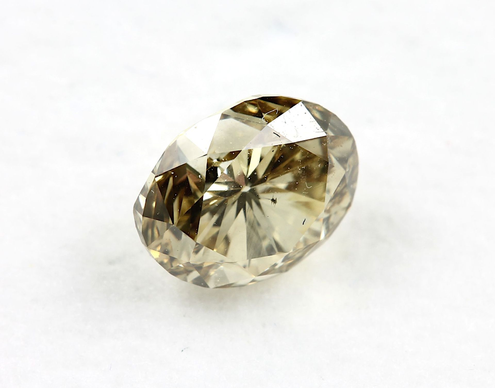 Loser Diamant, oval, 0.91 ct, fancy intense brownish yellow natural color/si1, mit HRD Expertise - Bild 2 aus 3