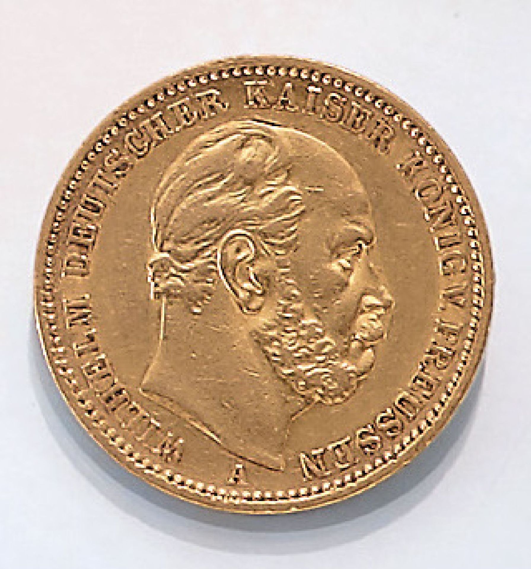 Goldmünze, 20 Mark, Deutsches Reich, 1872, Wilhelm deutscher Kaiser König von Preussen, Prägemarke