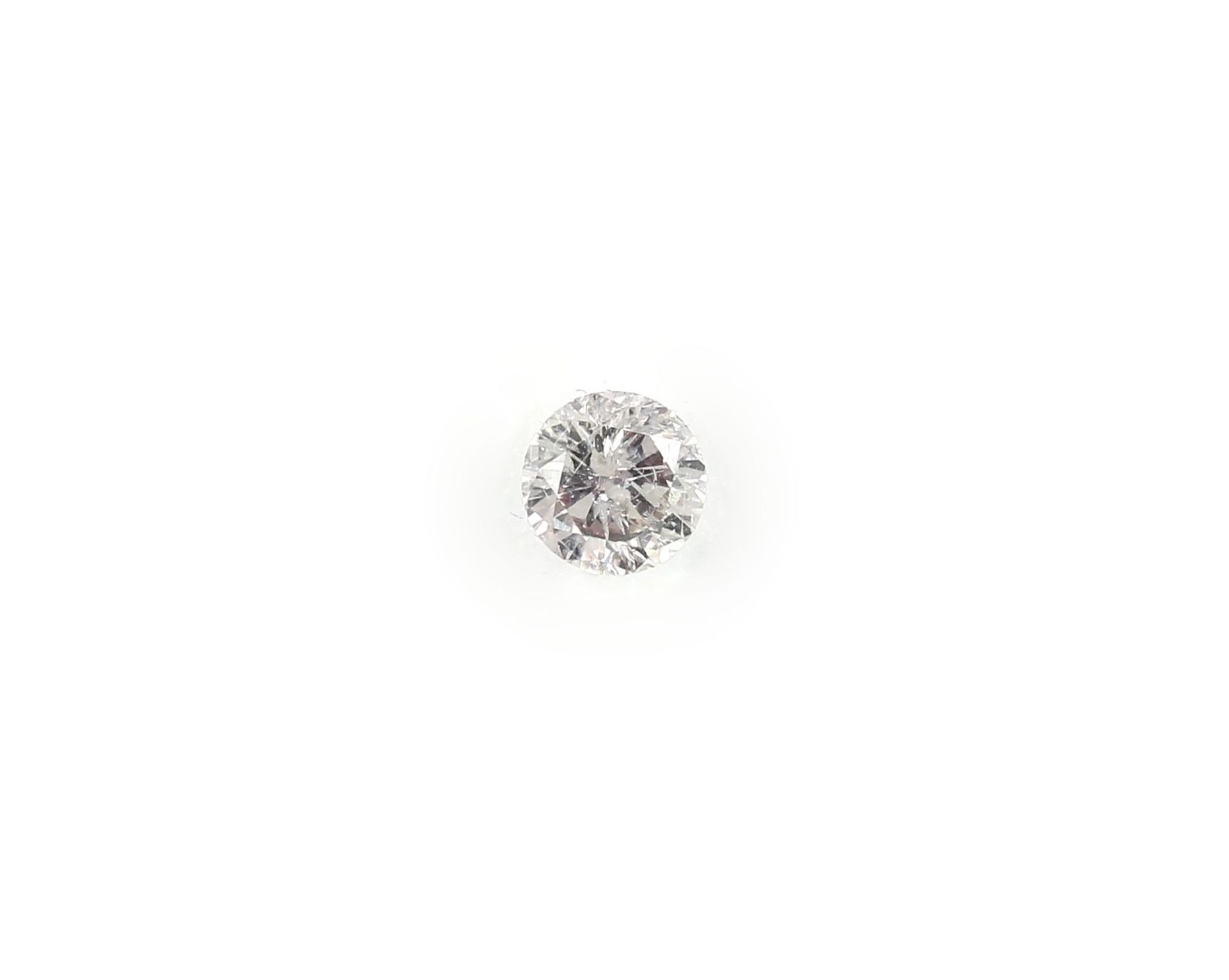 Loser Brillant, 0.45 ct, 4.86 x 4.90 x 2.94 mm, light greyish pink/p1, mit IGI Expertise