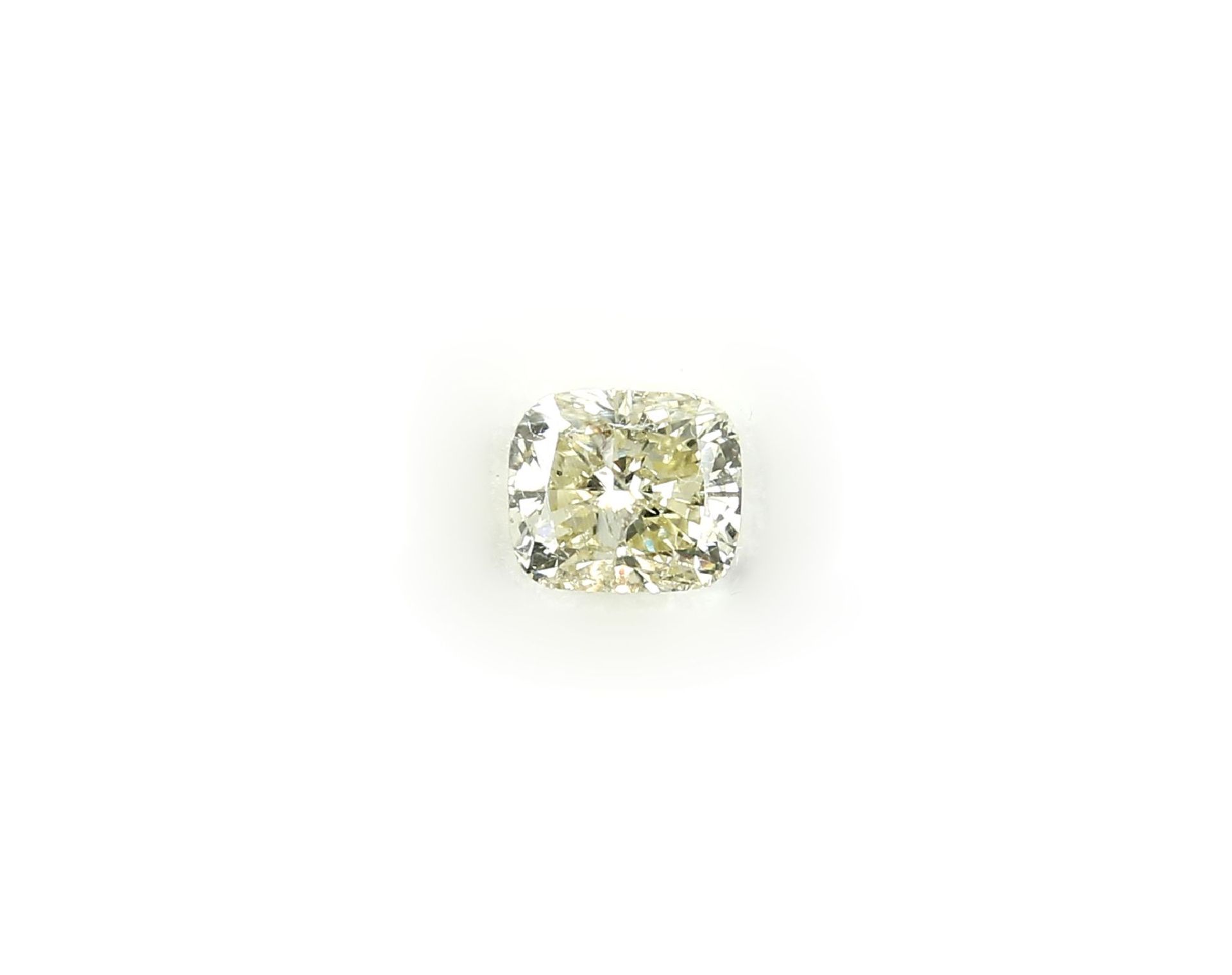 Loser Diamant, Cushion Modified Brilliant, 1.01 ct, 5.84 x 5.08 x 4.03 mm, natural fancy light