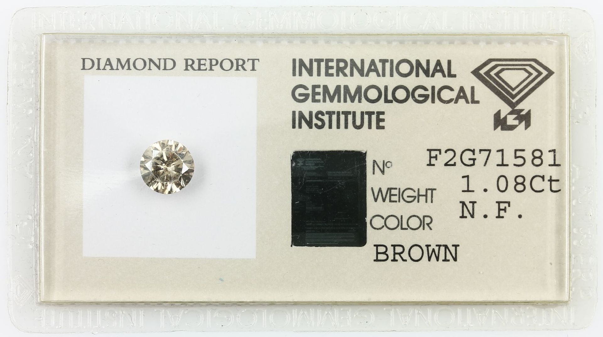 Loser Brillant, 1.08 ct Natural fancy Brown, ca. 6.51-6.57 x 3.97 mm, verschweißt, mit IGI-Expertise