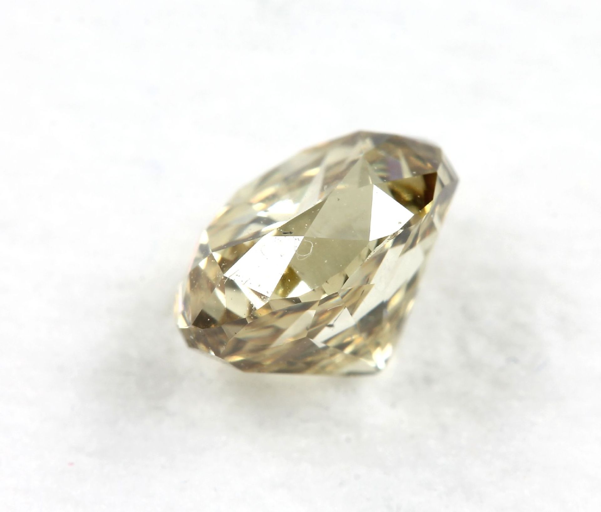 Loser Diamant, oval, 0.91 ct, fancy intense brownish yellow natural color/si1, mit HRD Expertise - Bild 3 aus 3