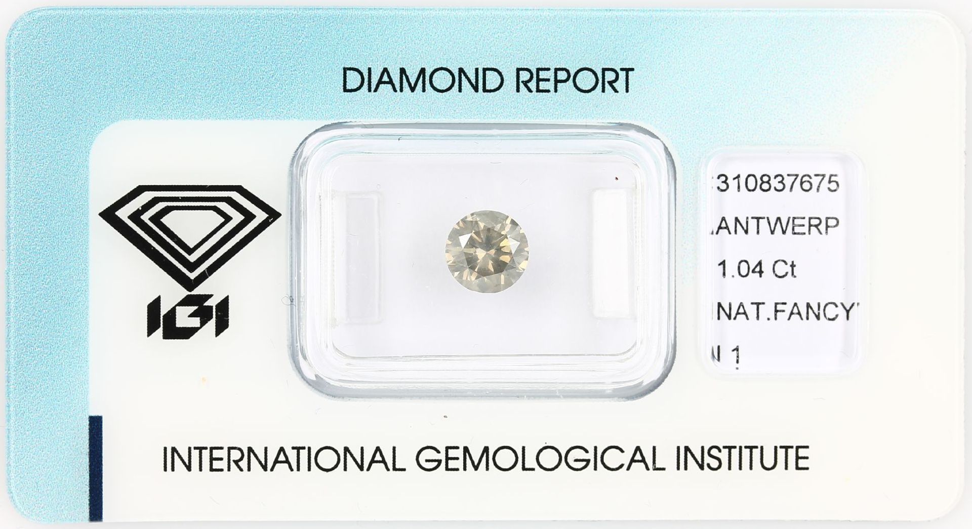 Loser Brillant, 1.04 ct, natural fancy greyish brown/p1, verschweißt, mit IGI Expertise Schätzpreis: