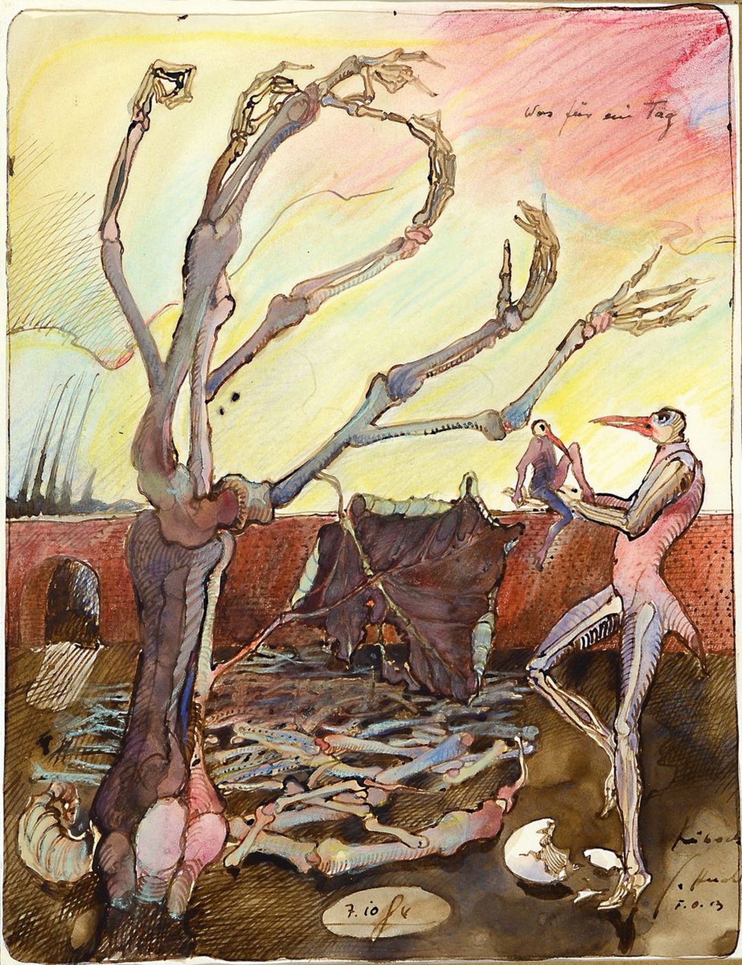 Gizela Hudler, geb. 1934, Was für ein Tag, Aquarell auf Papier, signiert, betitelt, bez.: Lübeck,