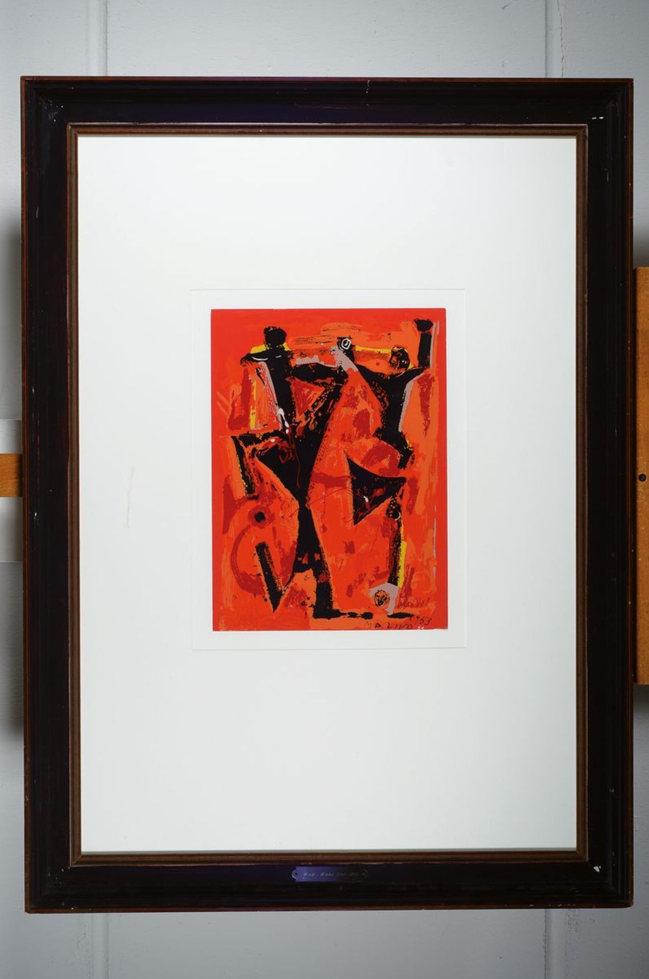 Marino Marini, abstrakte Komposition, Siebdruck, im Druck signiert, ca. 37.5 x 28 cm, unter Glas, - Bild 5 aus 5