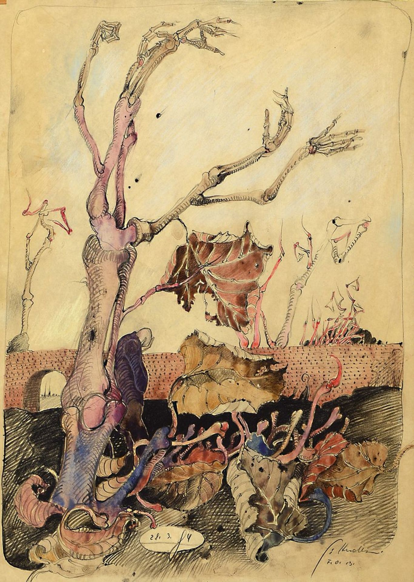 Gizela Hudler, geb. 1934, Aquarell über Bleistift auf Papier, signiert, dat. 13, ca. 38x26cm, u.Gl.,