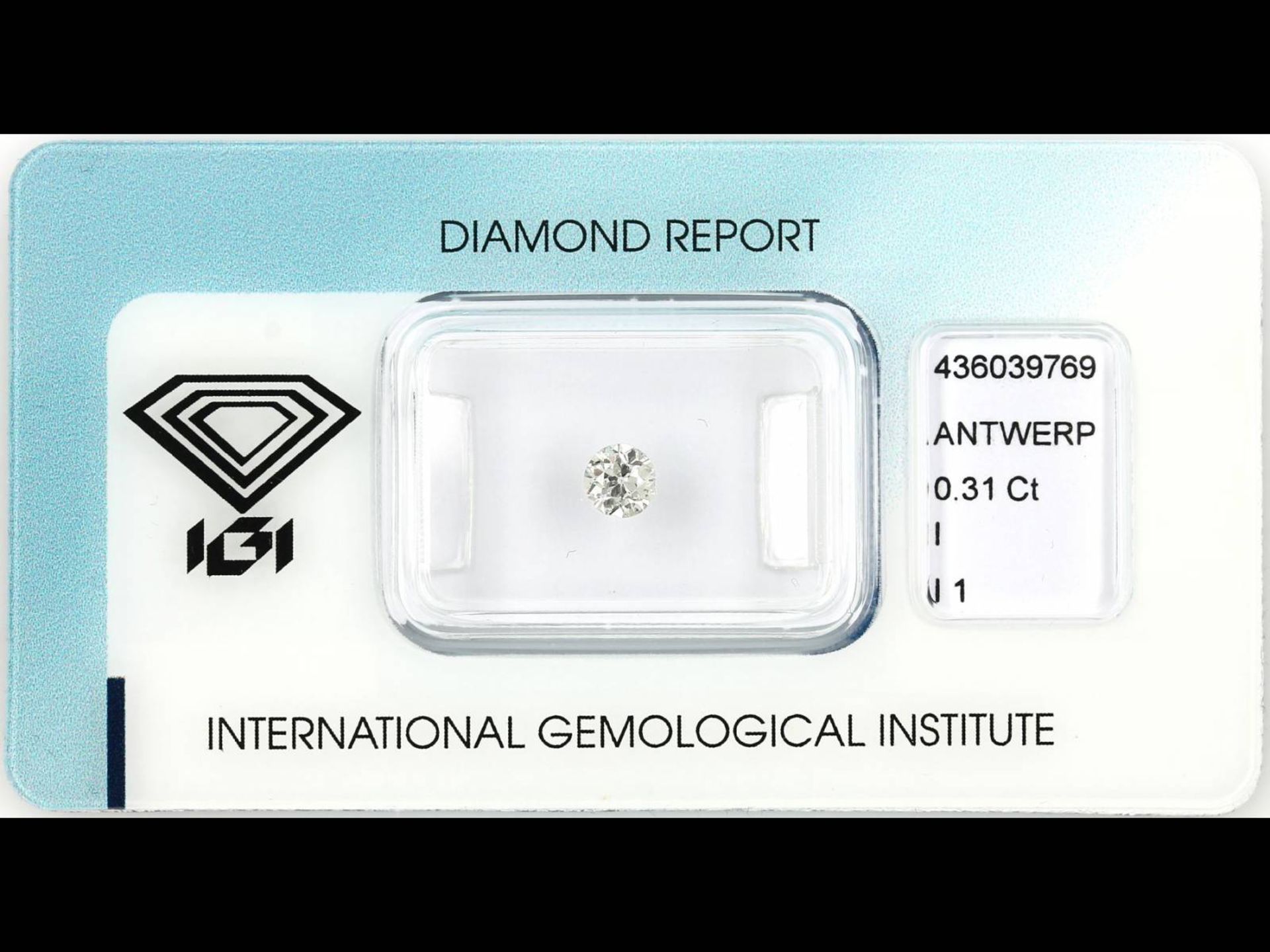 Altschliffdiamant, 0.31 ct l.get.Weiß (I)/p1,