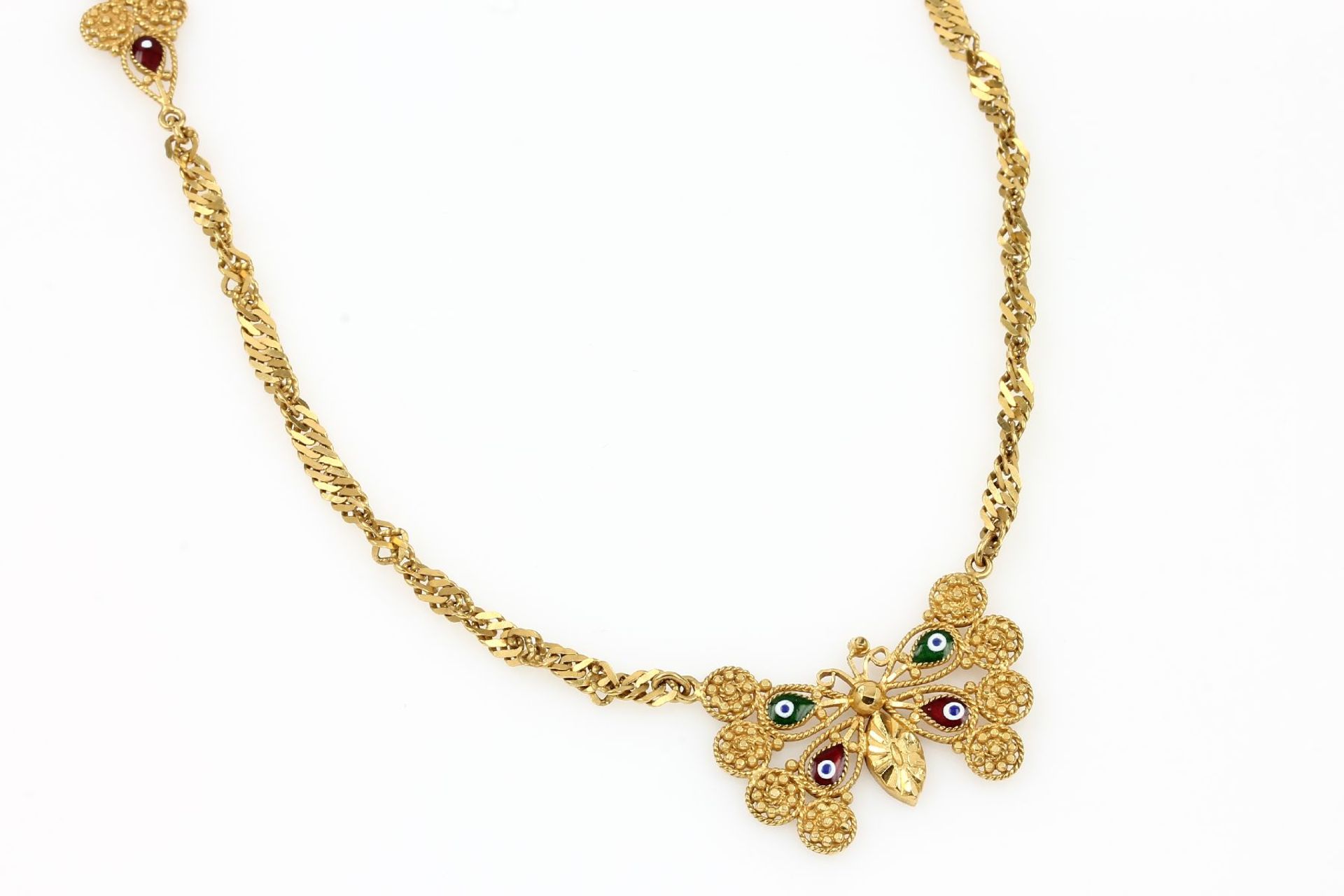 22 kt Gold Collier 'Schmetterling', GG 916/000,