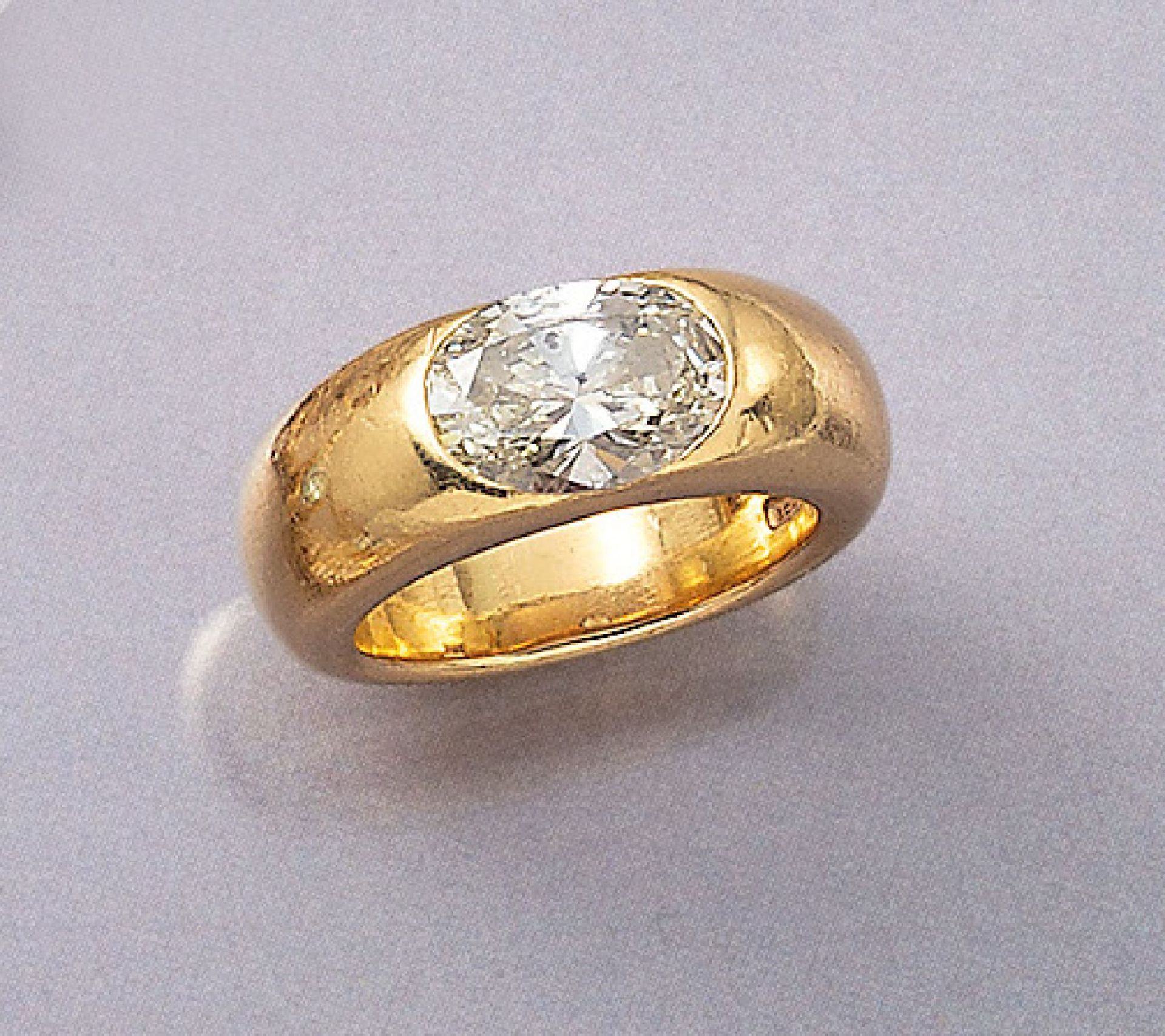 18 kt Gold WEMPE Bandring mit Diamant, GG 750/000,