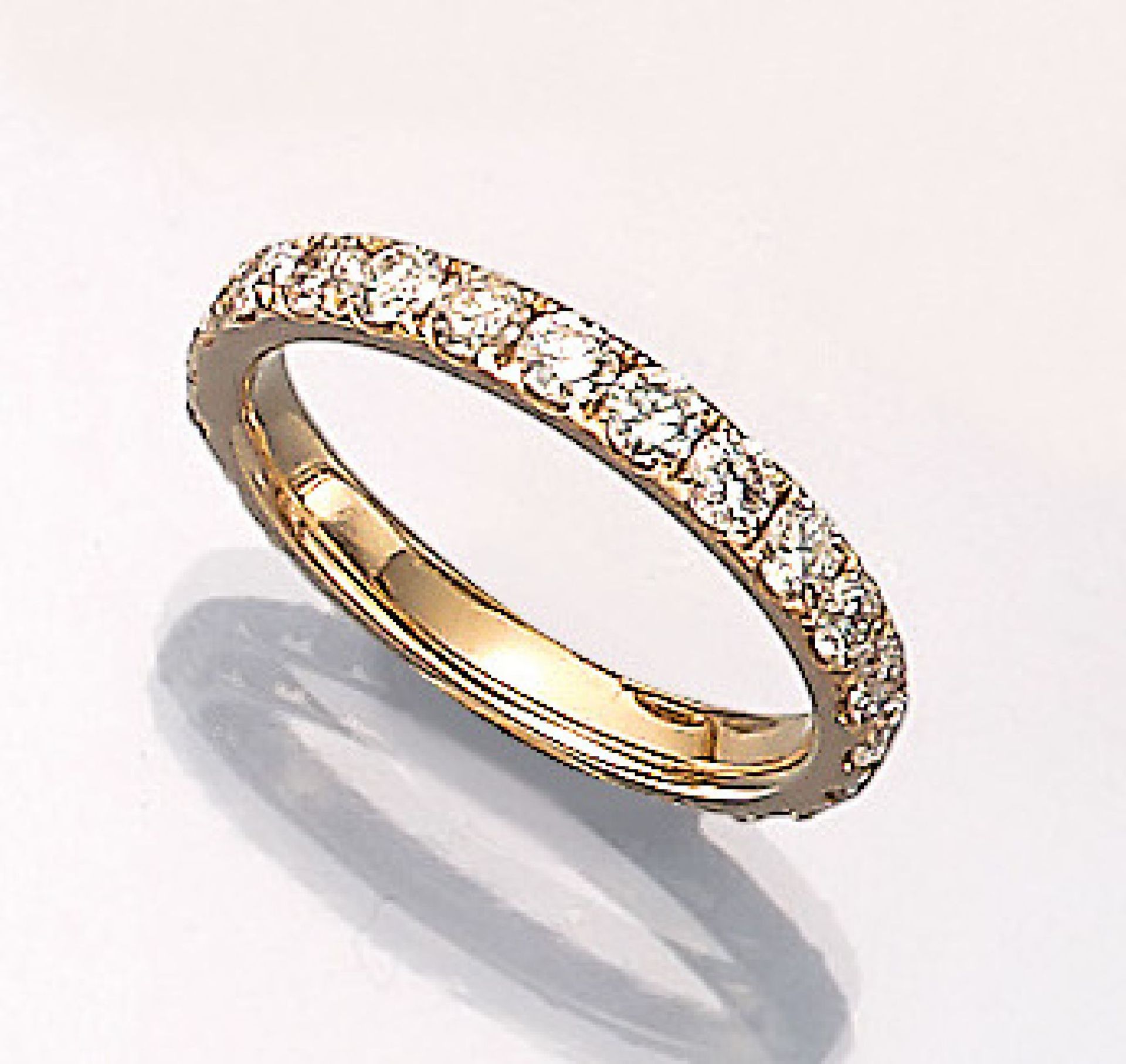 14 kt Gold Ring mit Brillanten, GG 585/000,Brillanten