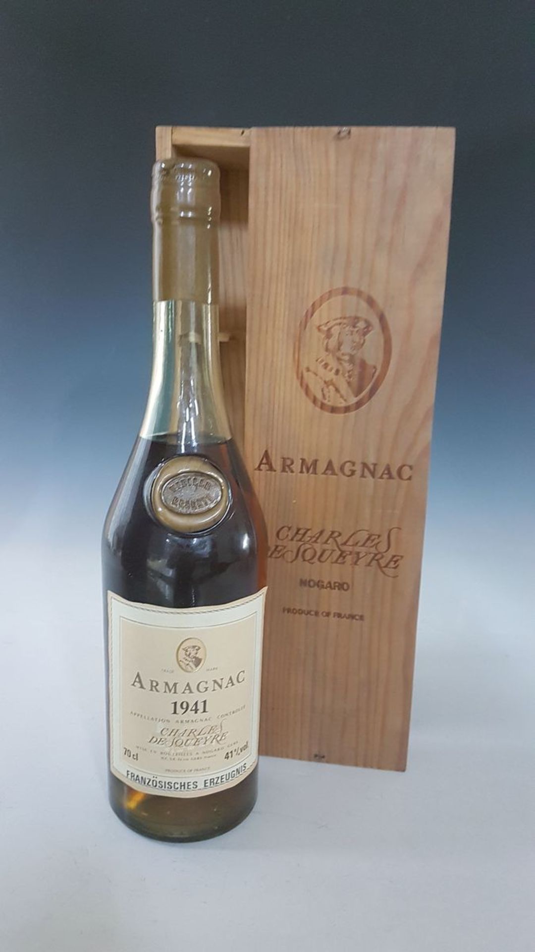 1 Flasche Armagnac 1941, Charles de Squeyre, 70cl, 41