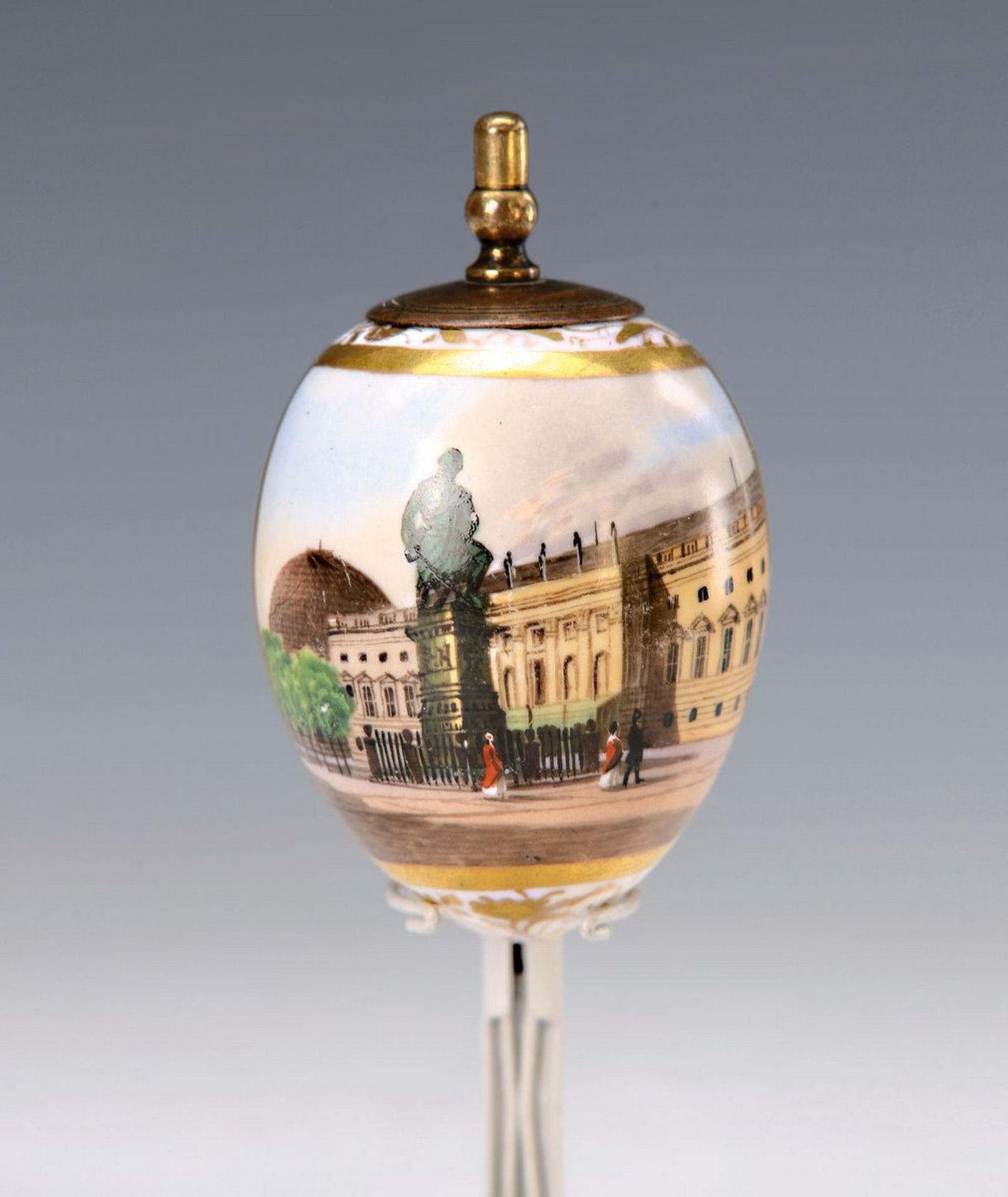 Biedermeier-Ei, wohl KPM Berlin, 1840, Darstellung des