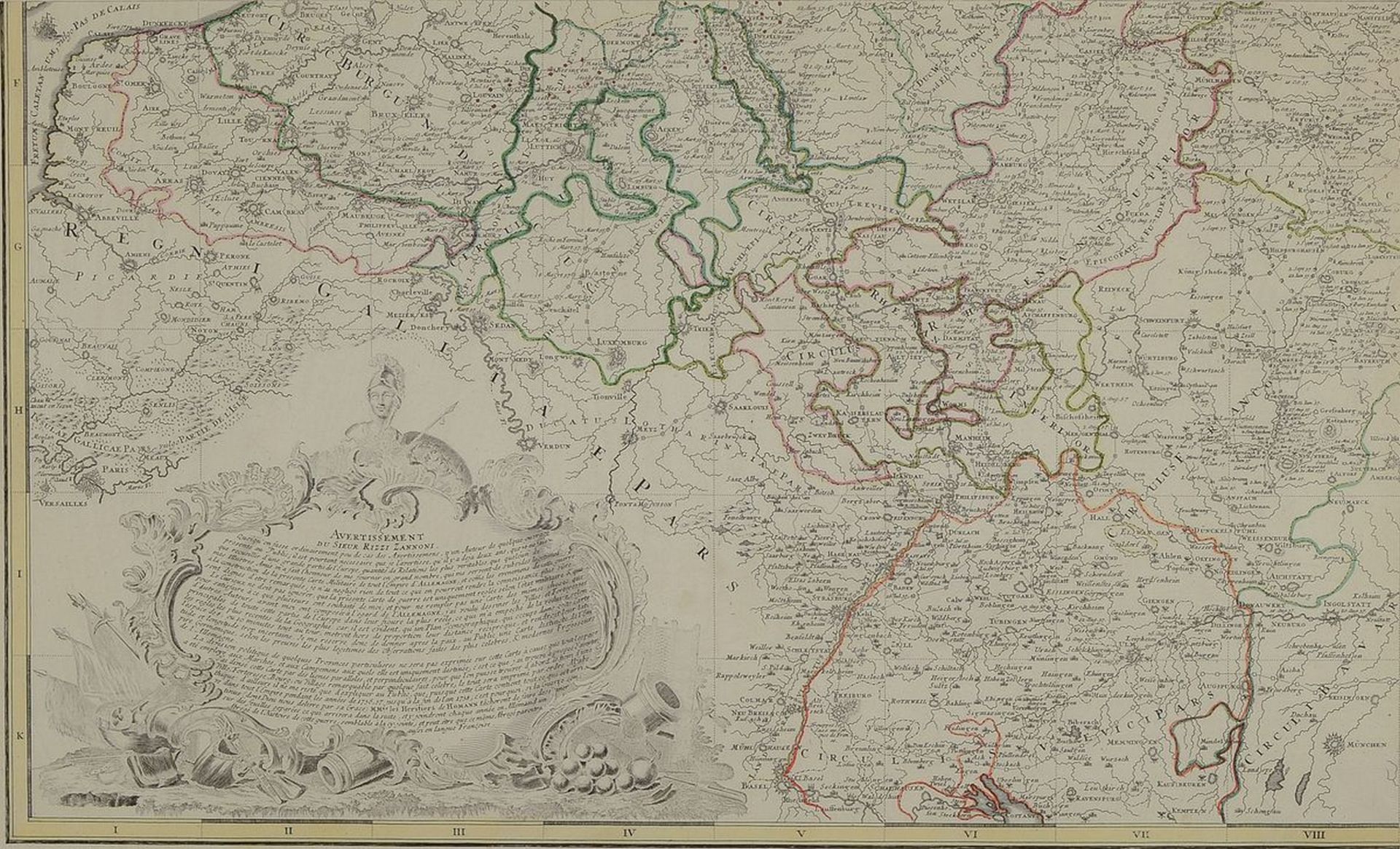 3 Kupferstichkarten, 1x Seutter, Frankreich; 1x Pfalz und - Image 2 of 6