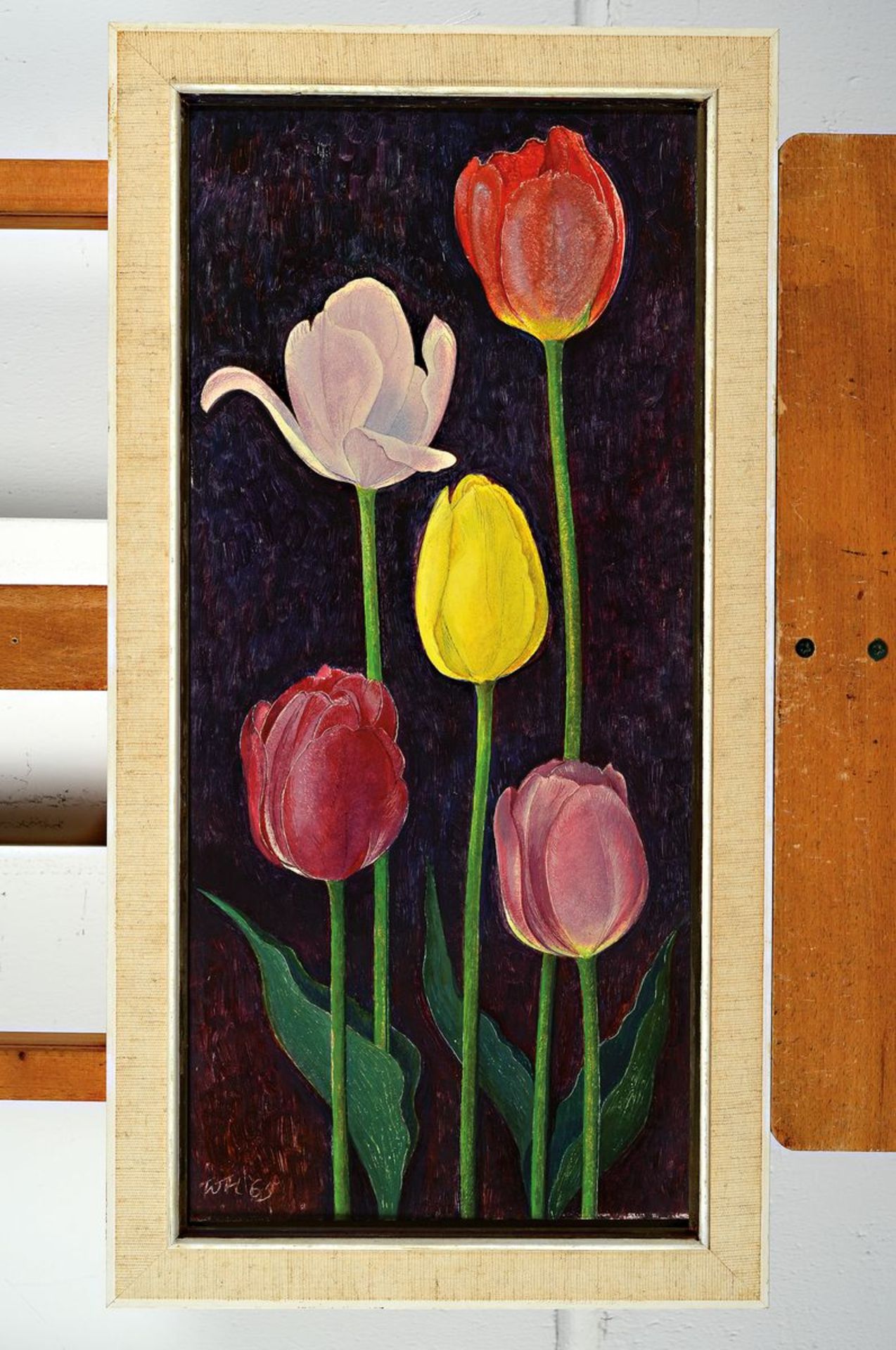 Willi Hertlein, 1908 - 1968, Stillleben mit Tulpen, - Bild 3 aus 3