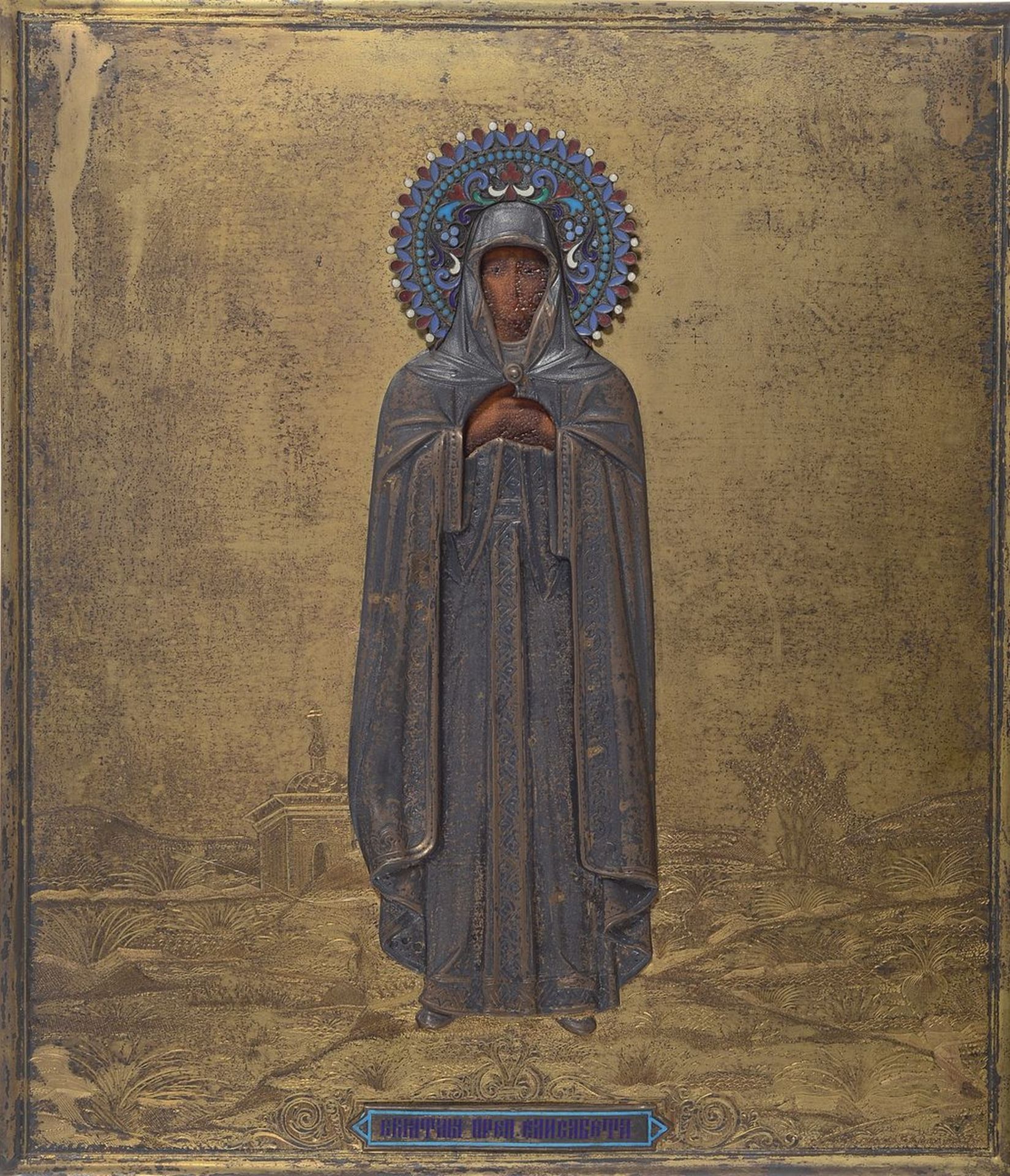 Ikone, Russland, um 1900, Gottesmutter Maria, Tempera auf