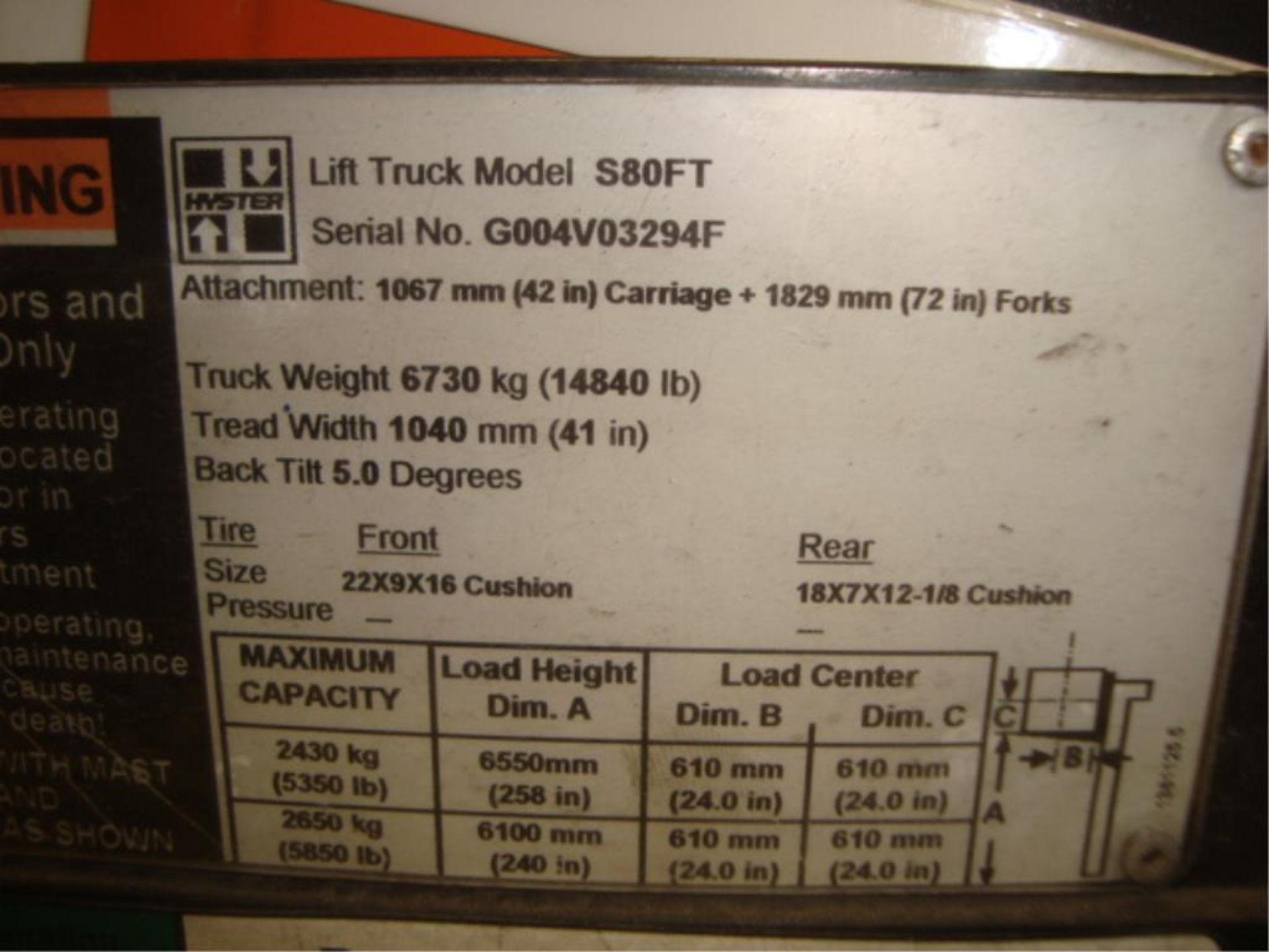 4-Ton Capacity Propane Forklift - Image 12 of 12
