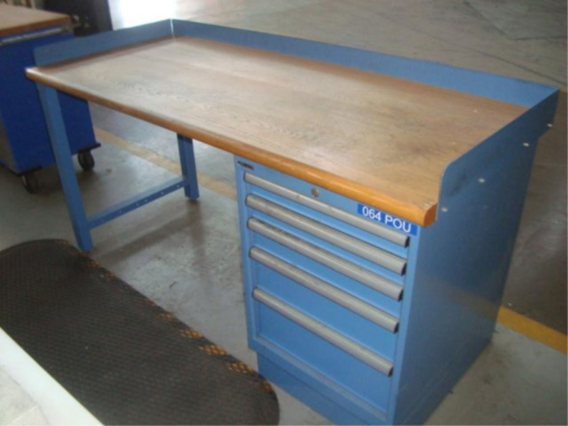 Butcher Block Top Workbench W/ Supply Cabinet - Image 2 of 5
