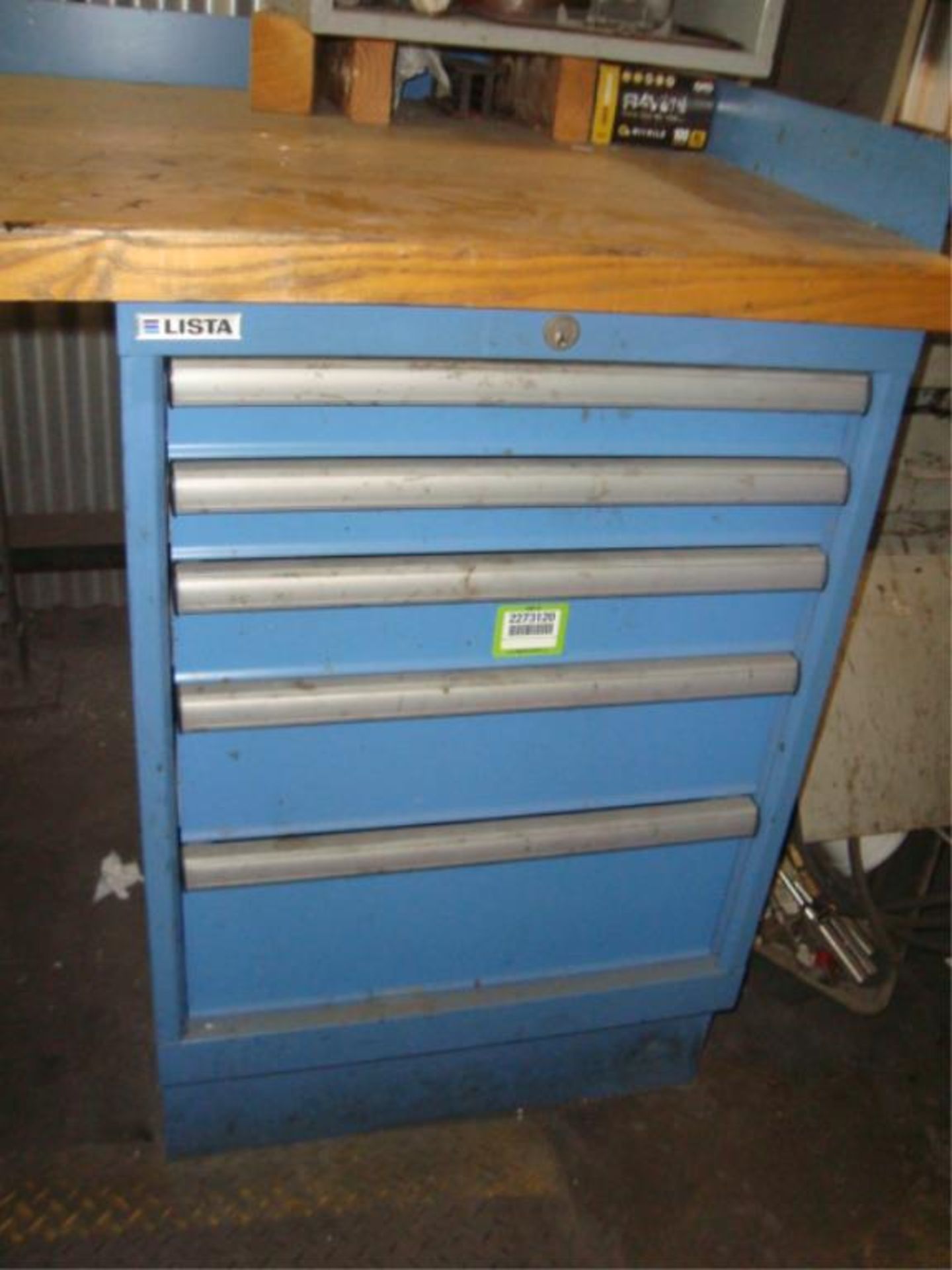 Workbench With 5-Drawer Parts Supply Cabinet - Image 3 of 4