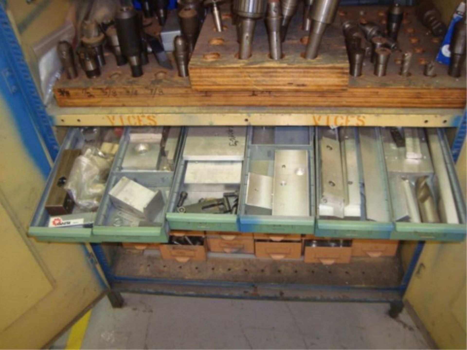 2-Door Storage Cabinet w/Bridgeport Mill Tooling - Image 13 of 20