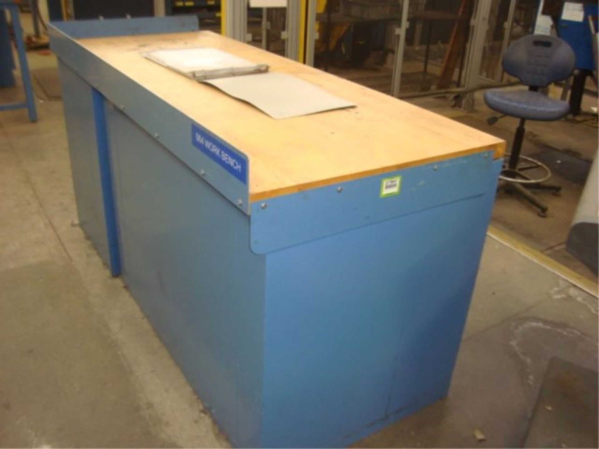 Butcher Block Top Workbench W/ Supply Cabinet - Image 5 of 5