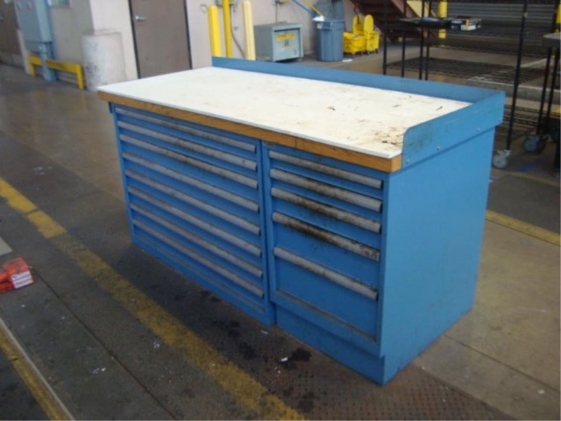 Workbench With Parts Supply Cabinets