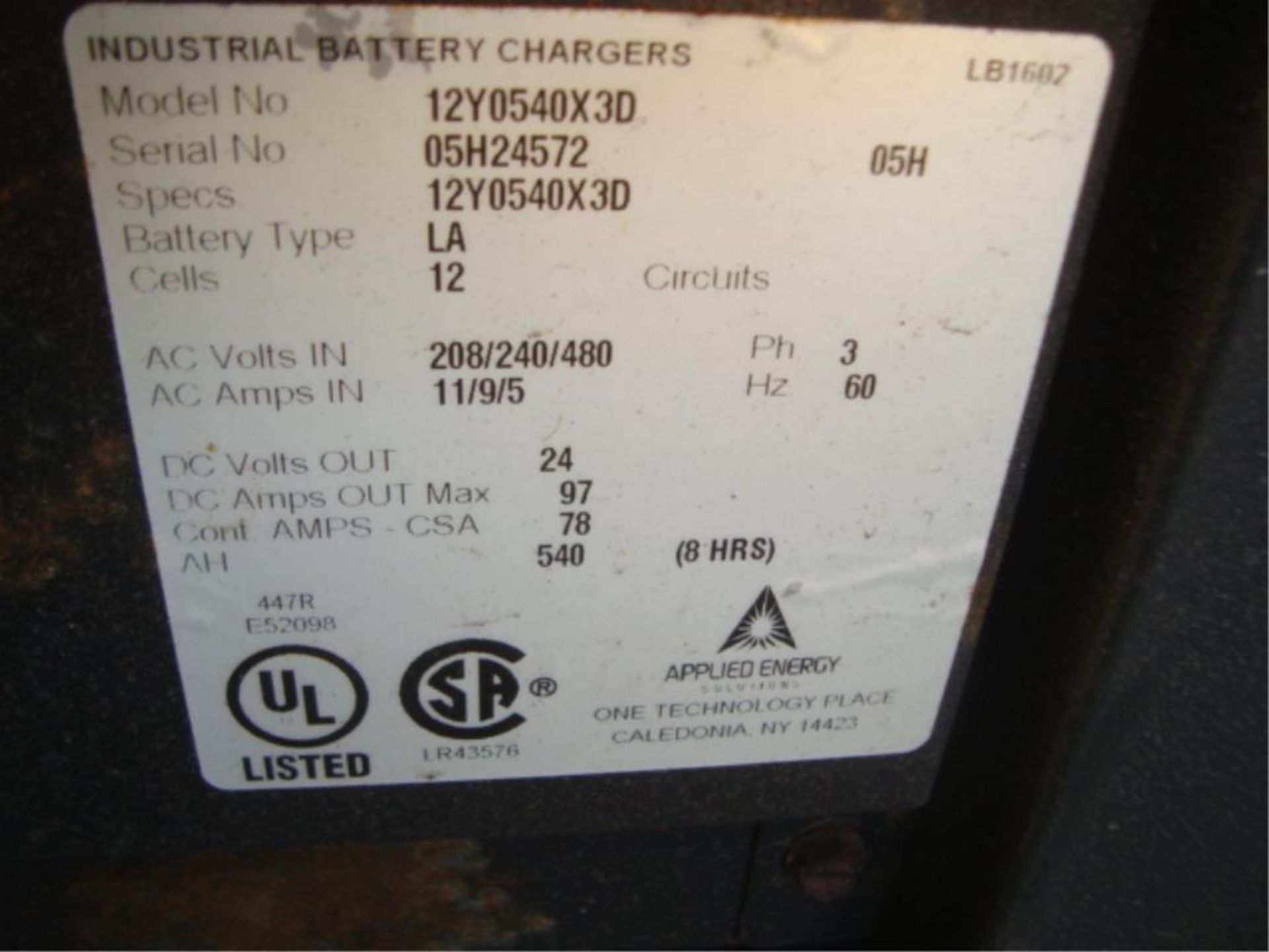 24V Electric Forklift Battery Charger - Image 3 of 4