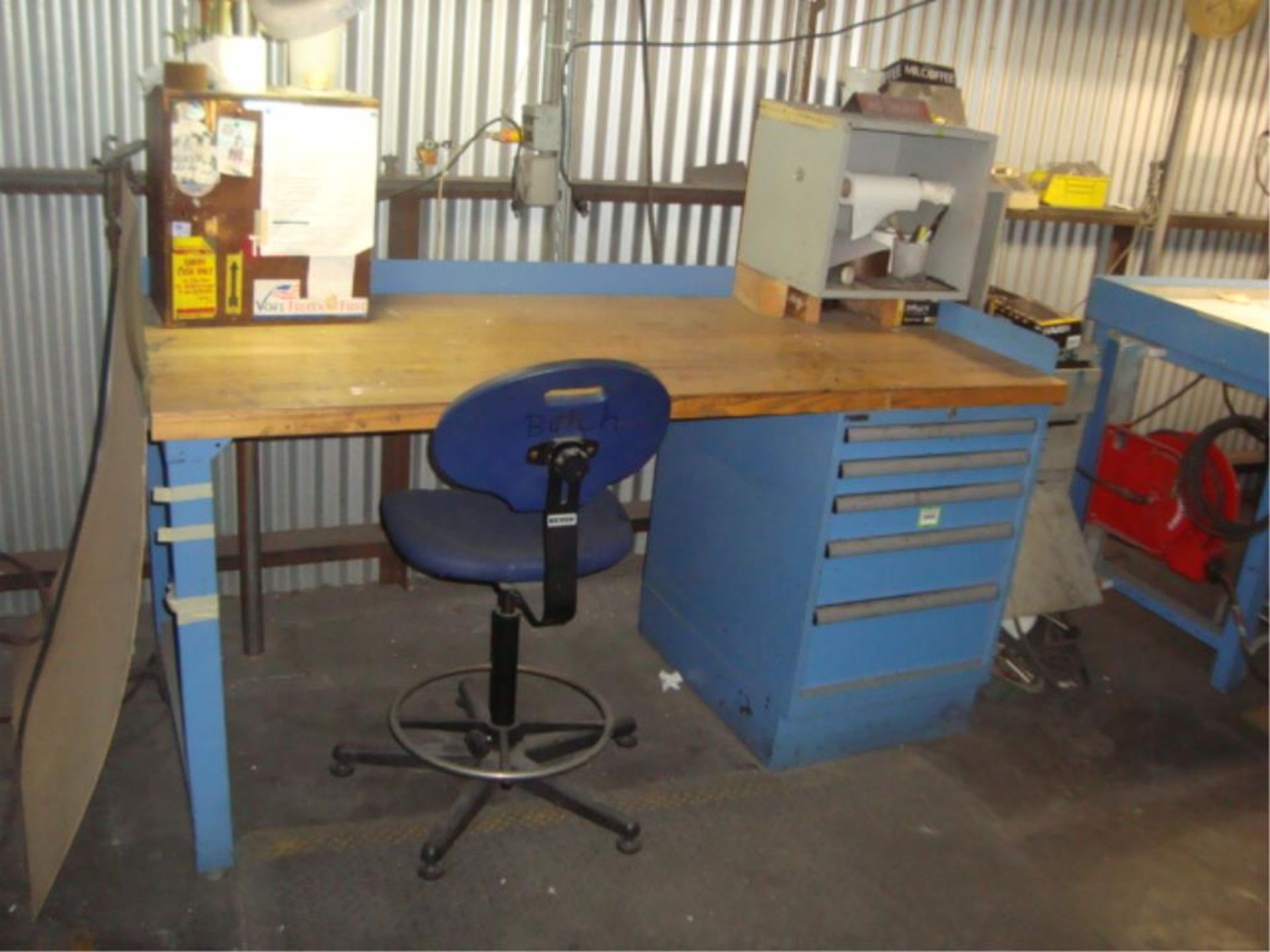 Workbench With 5-Drawer Parts Supply Cabinet - Image 2 of 4