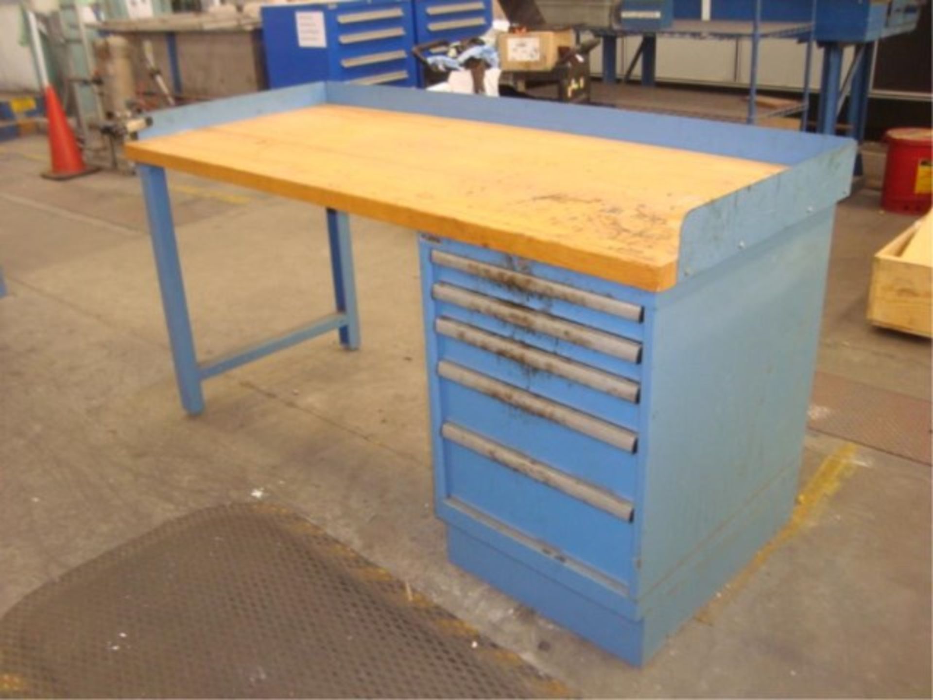 Work Bench with 5-Drawer Parts Supply Cabinets - Image 2 of 5