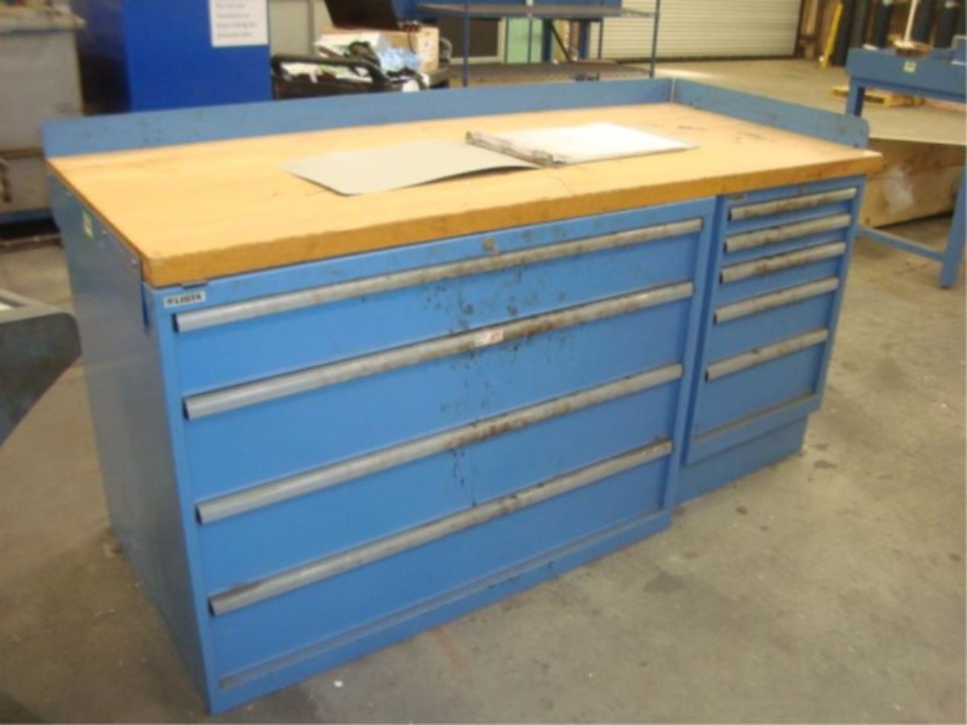 Butcher Block Top Workbench W/ Supply Cabinet - Image 3 of 5