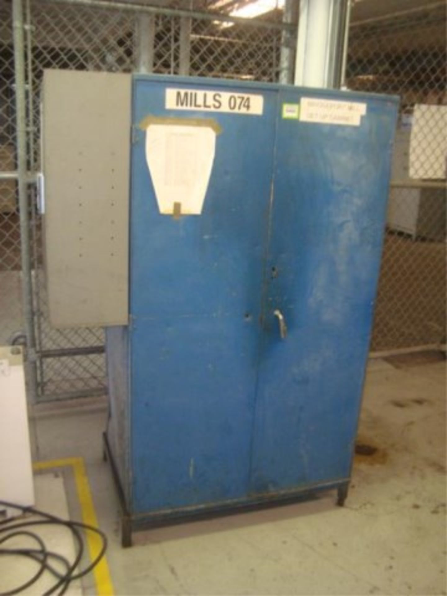 2-Door Storage Cabinet w/Bridgeport Mill Tooling