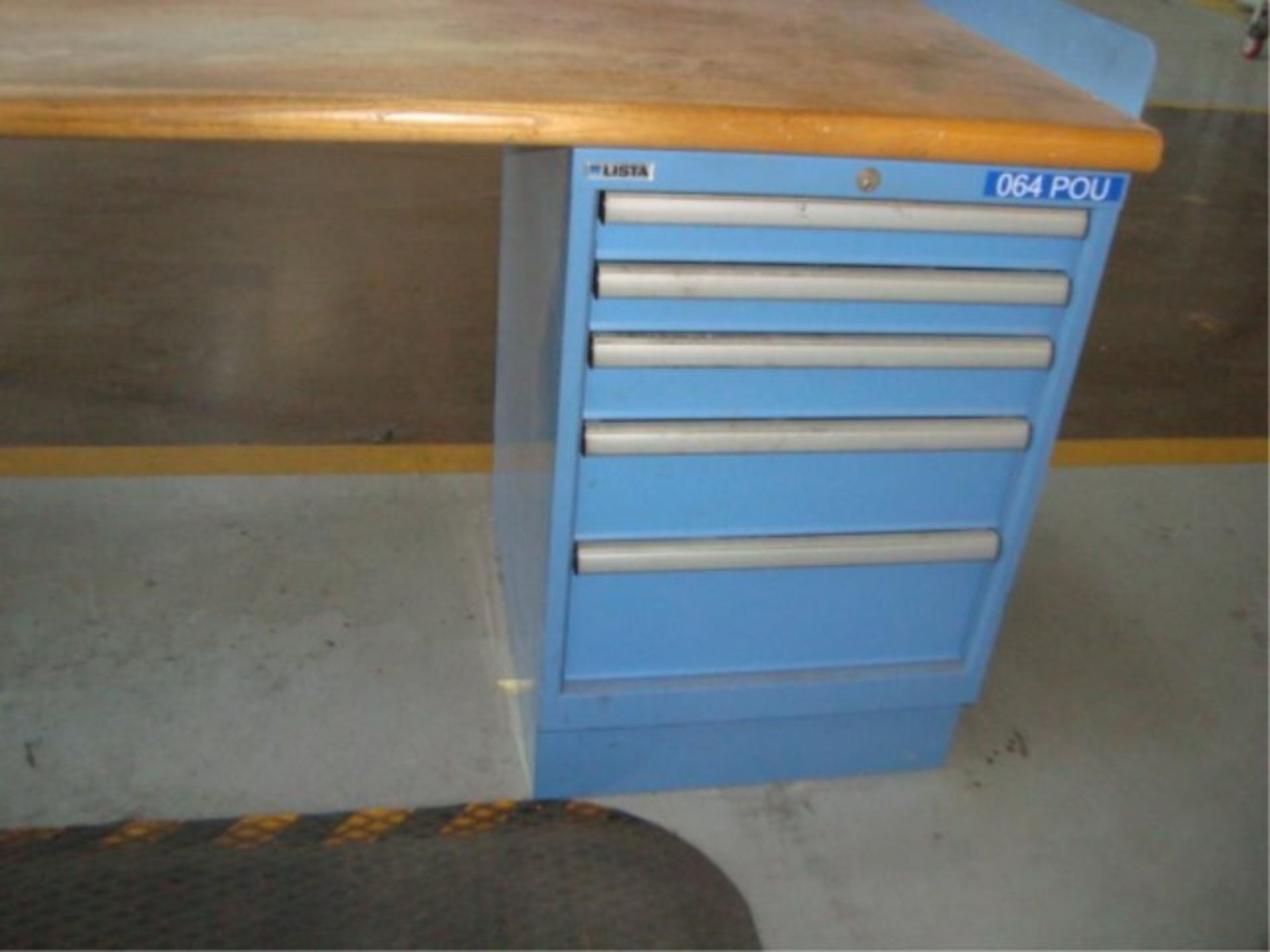 Butcher Block Top Workbench W/ Supply Cabinet - Image 5 of 5