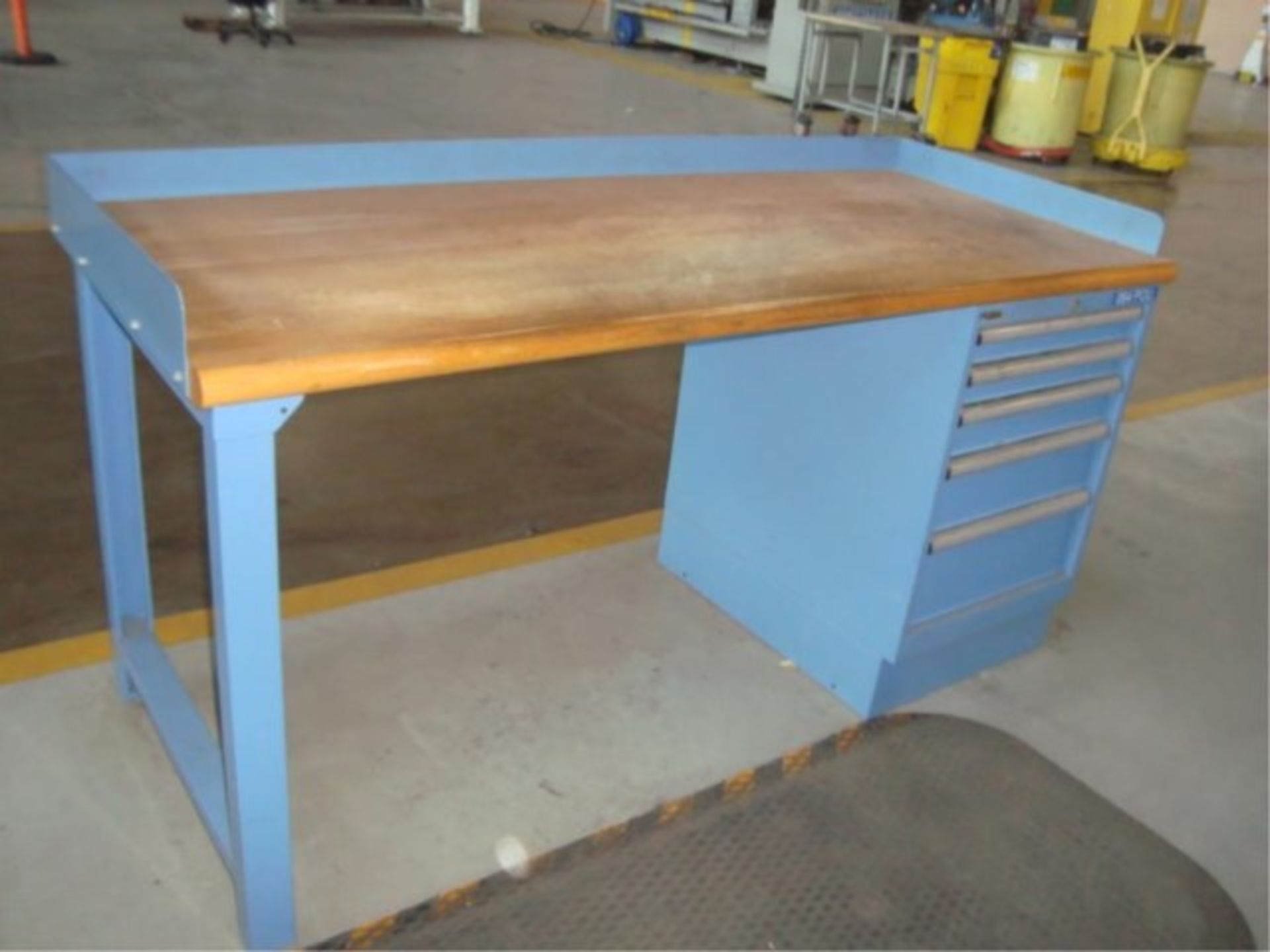 Butcher Block Top Workbench W/ Supply Cabinet