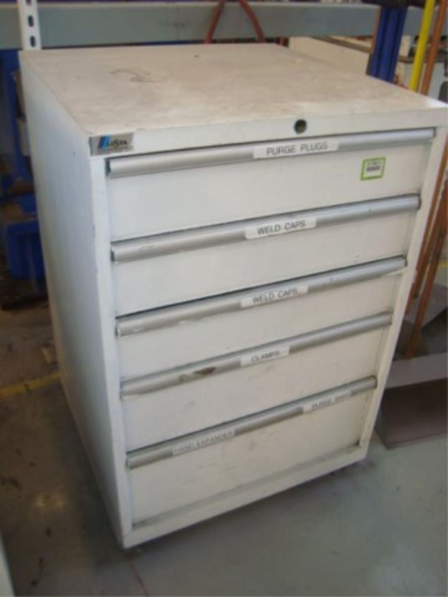 Mobile 5-Drawer Parts Supply Cabinet W/Contents
