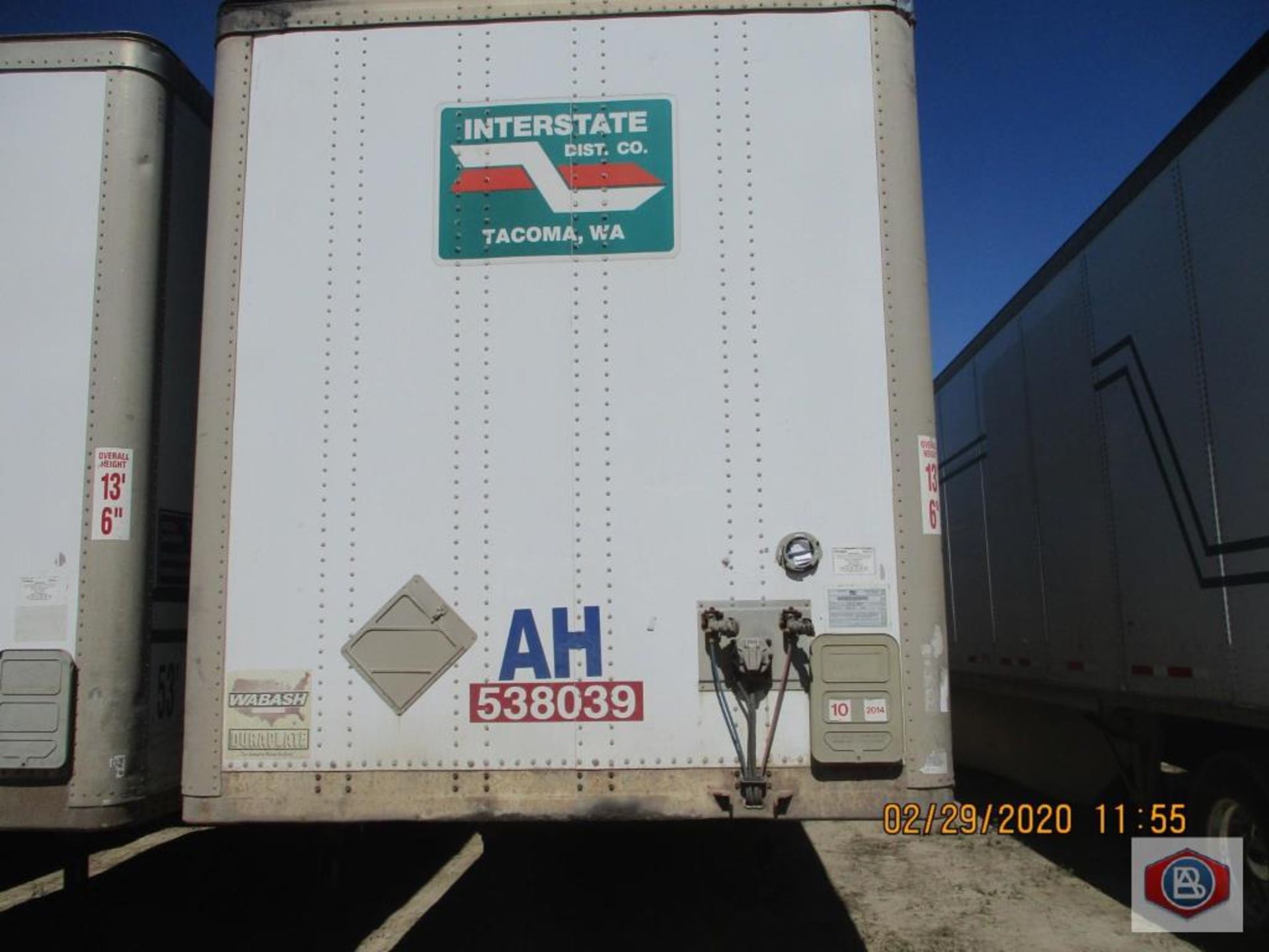 2002 Wabash DuraPlate Logistics Trailer 53 ft.