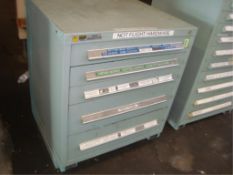 5-Drawer Parts Supply Cabinet With Contents