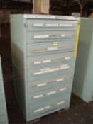 8-Drawer Parts Supply Cabinet With Contents