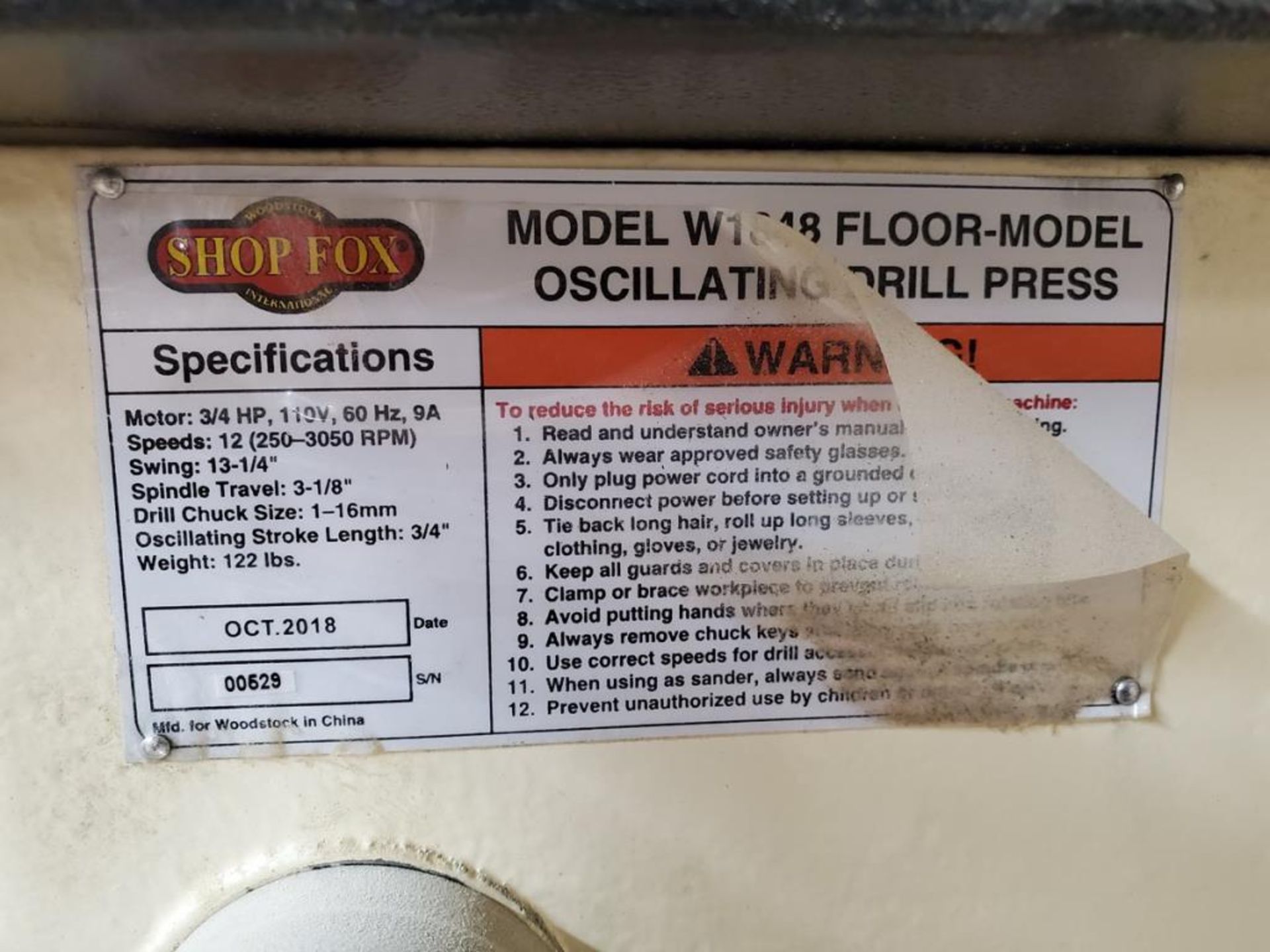 Floor Model Oscillating Drill Press - Image 4 of 5